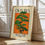 Thumbnail: Orange Retro Japanese/Okinawan Bonsai Trees Canvas Poster