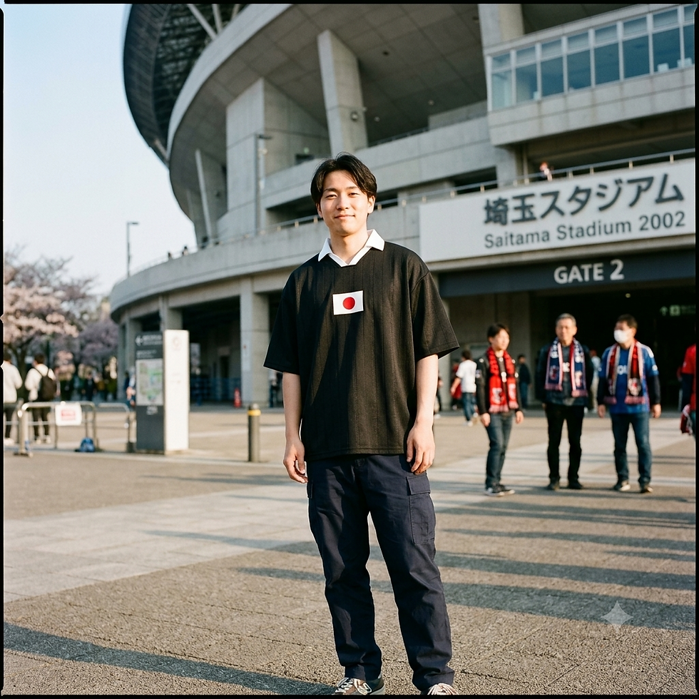 Japan Box Logo Black Soccer Jersey Front Man