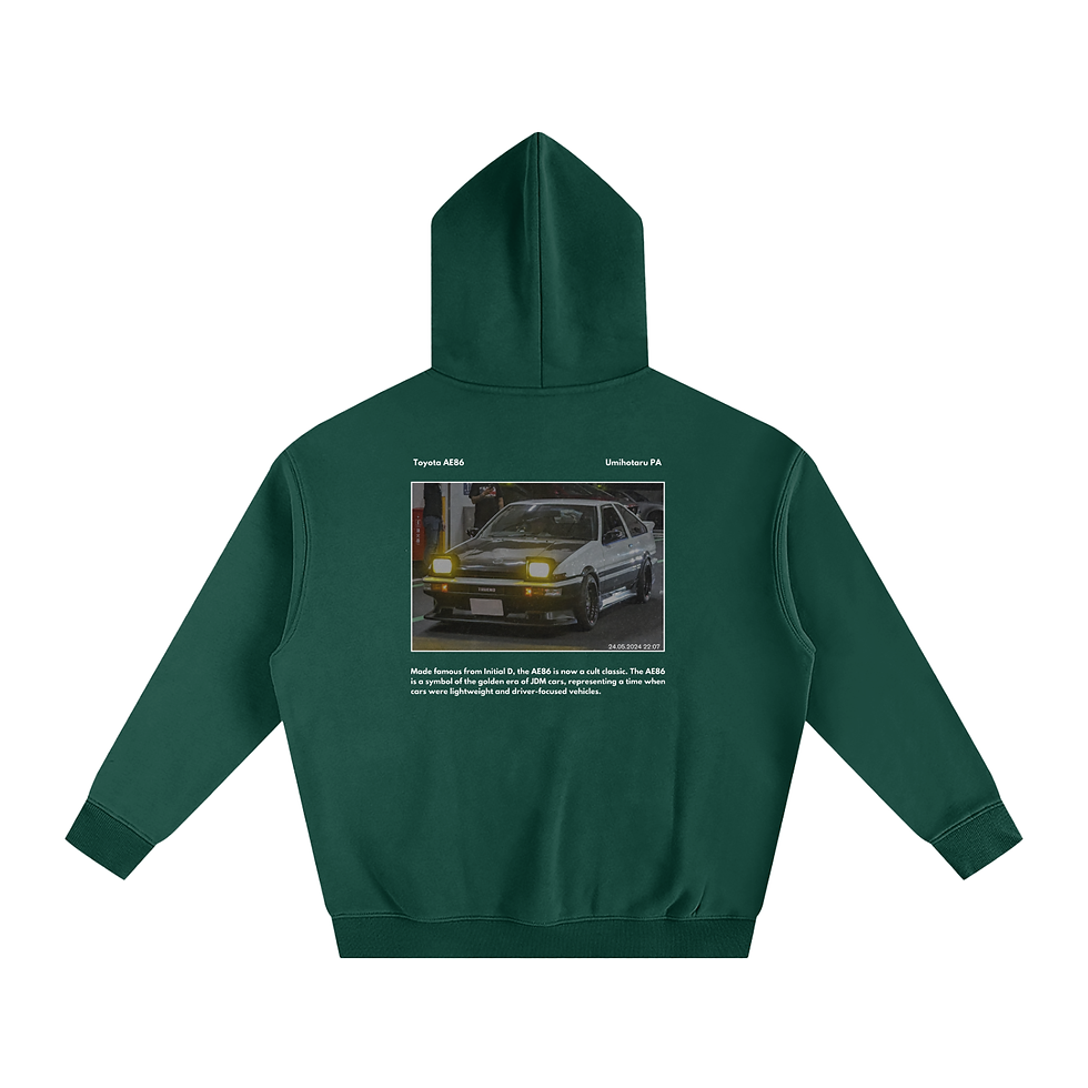 Thumbnail: [AE86 JDM] Japanese Front Logo Oversize Fleeced Hoodie With Pocket