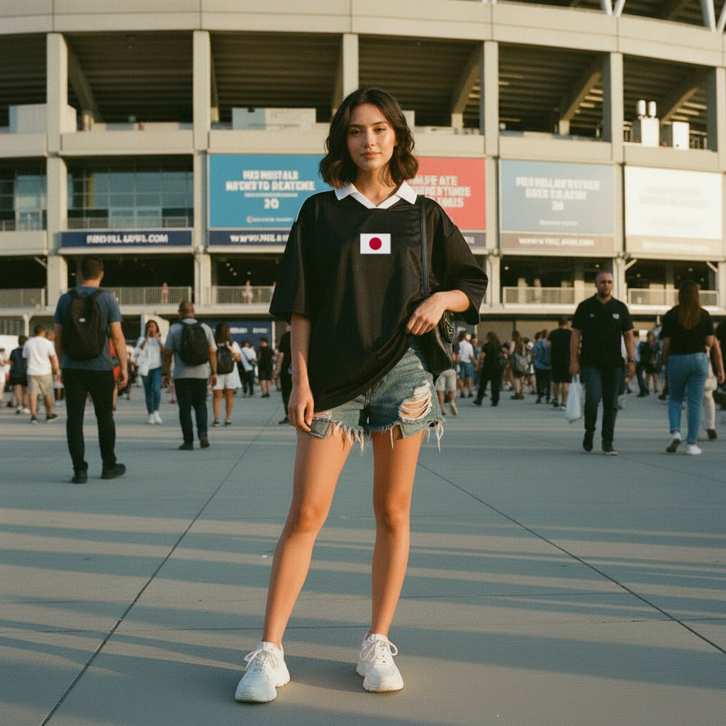 Japan Box Flag Tee Asian Woman