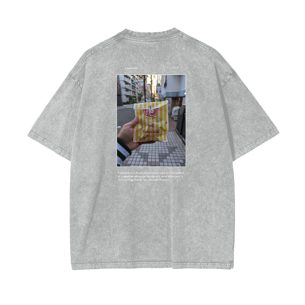 Thumbnail: [Famichiki]  Oversize Snow Washed T-Shirt With Side Logos