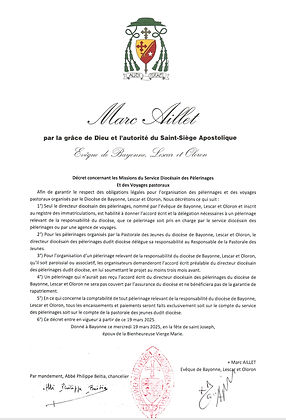 Photo décret épiscopal - SDDP 64 - Mars