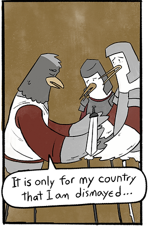 Brutus hands over his sword. It is only for my country that I am dismayed...