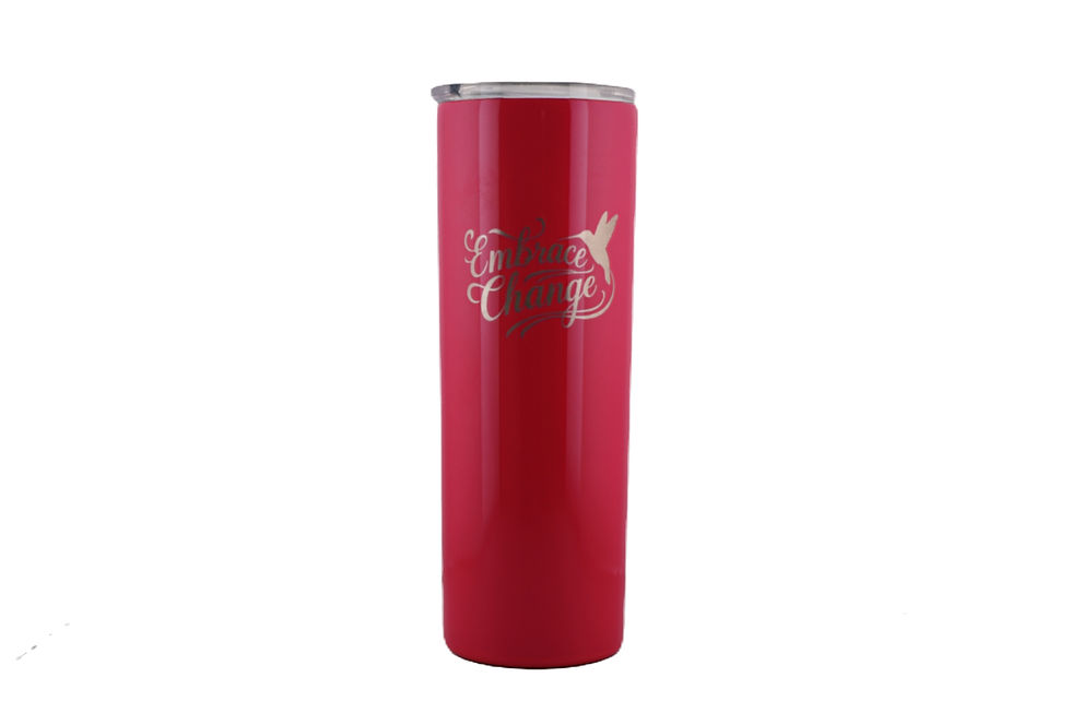 Thumbnail: Skinny Tumbler - Embrace Change - Deep Pink/Red