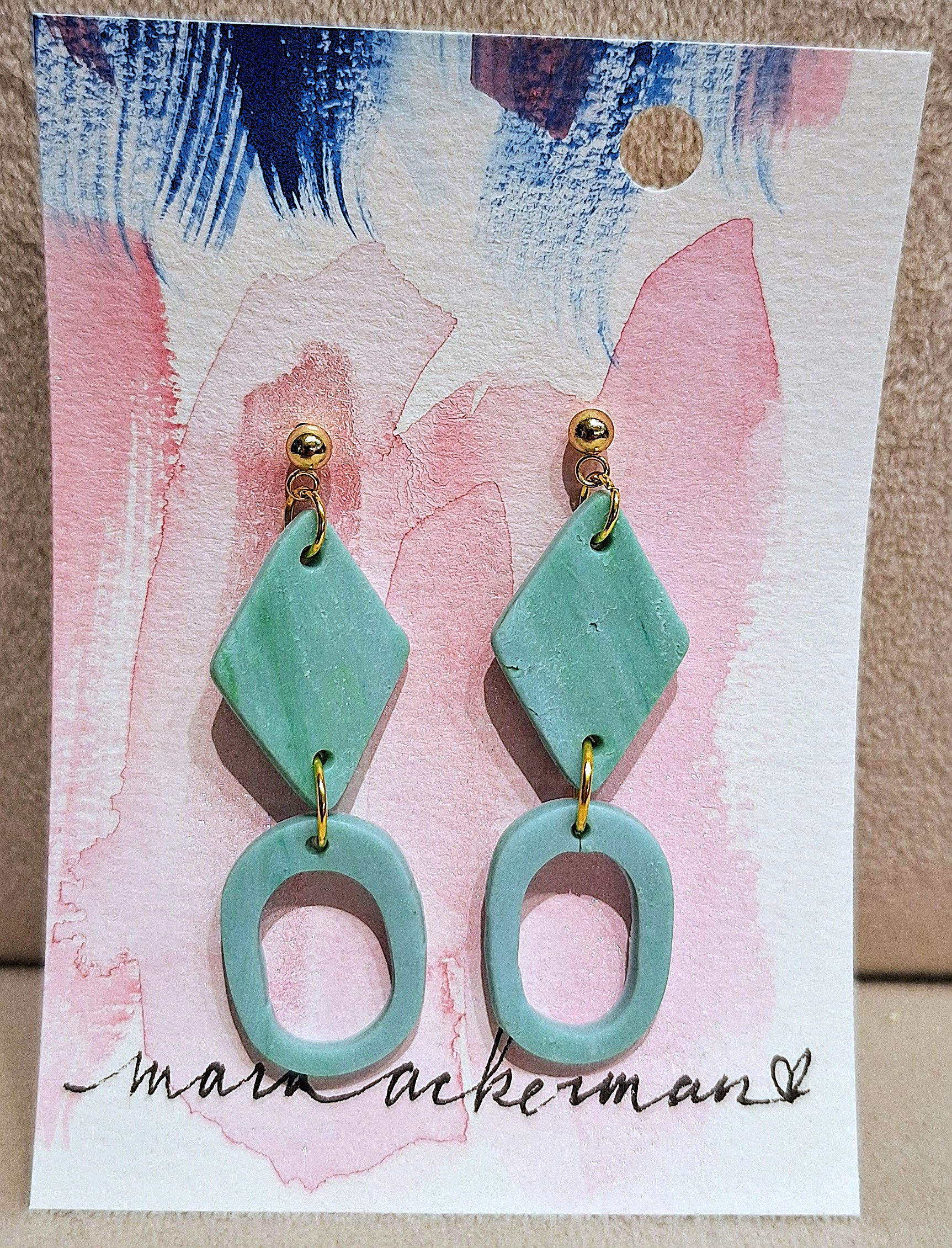 Turquoise Geometric Earrings (no. 9)