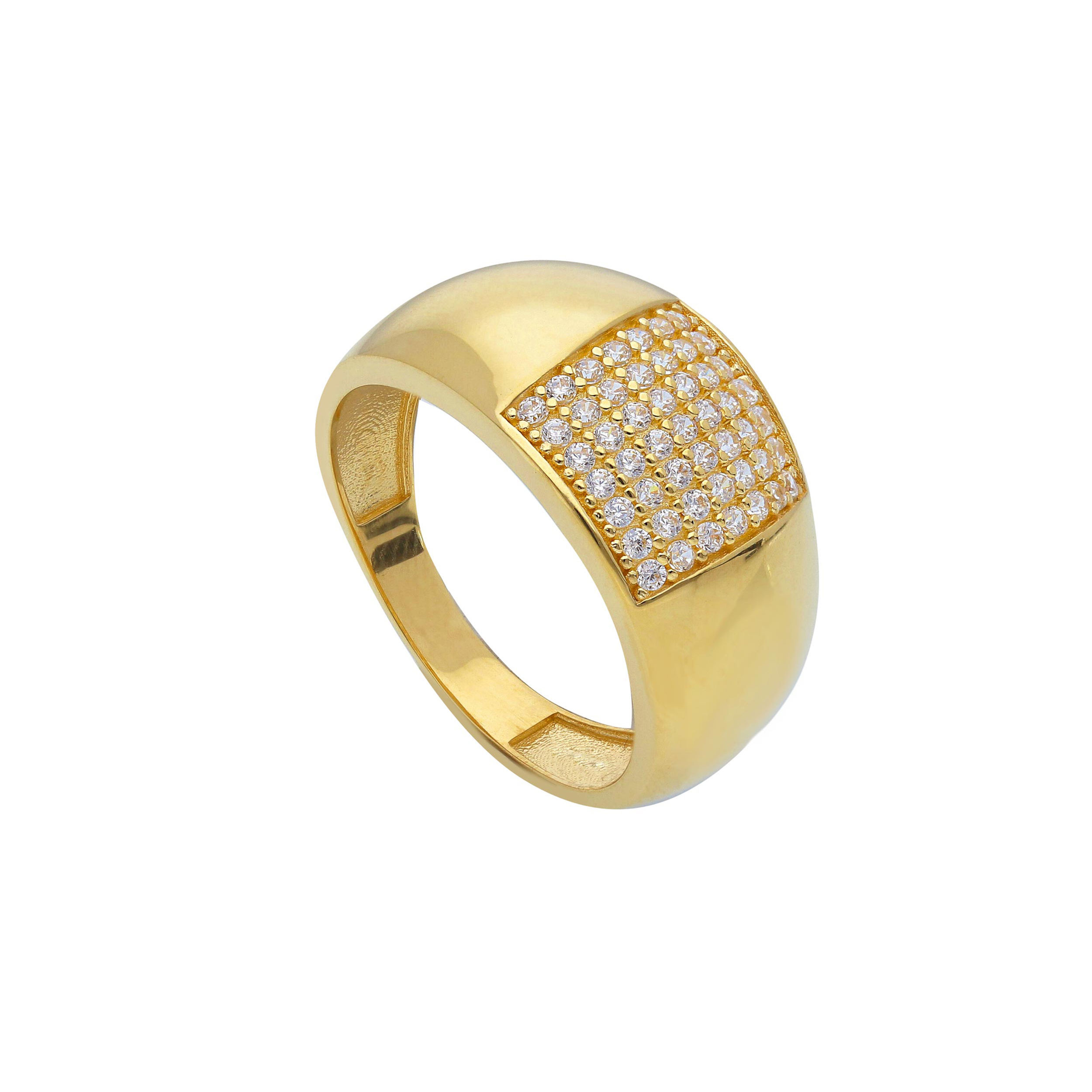 Oro 18 kt - ANELLO OG CON ZIRCONI - ORO GIALLO