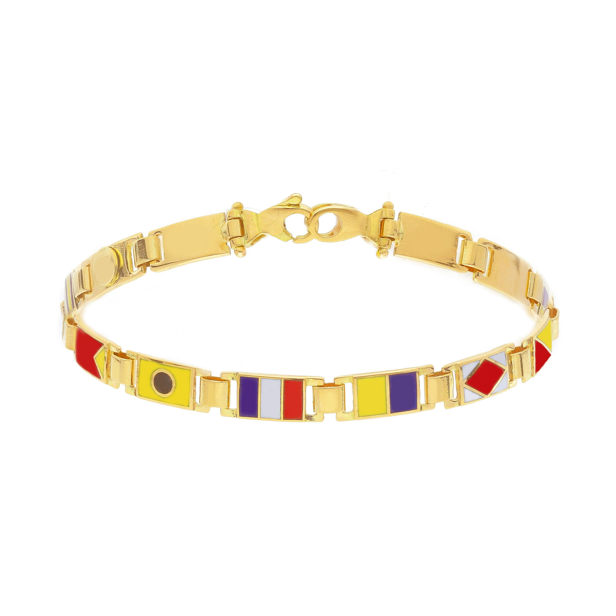 Oro 18 kt - BRACCIALE BANDIERE OG 2° MISURA - ORO E SMALTO