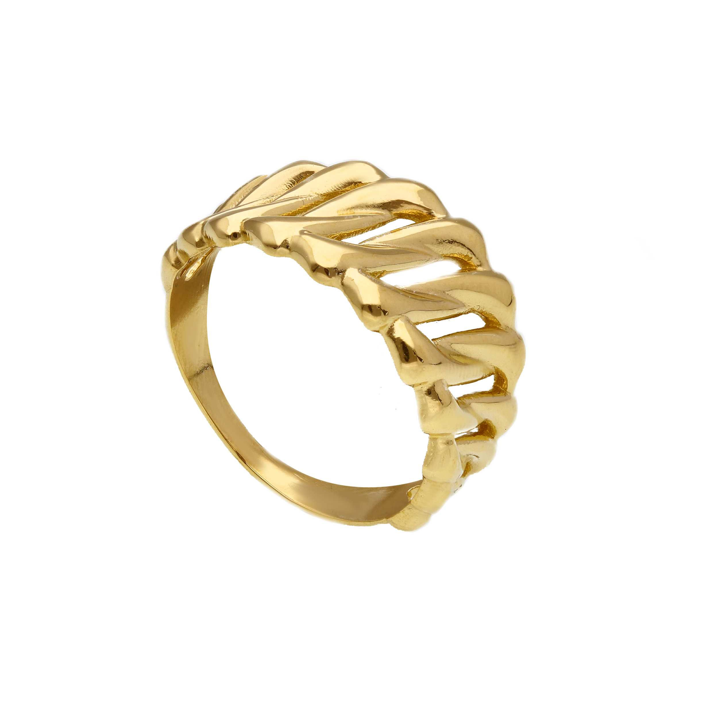 Oro 18 kt - ANELLO OG FASCIA LAVORATA - ORO GIALLO