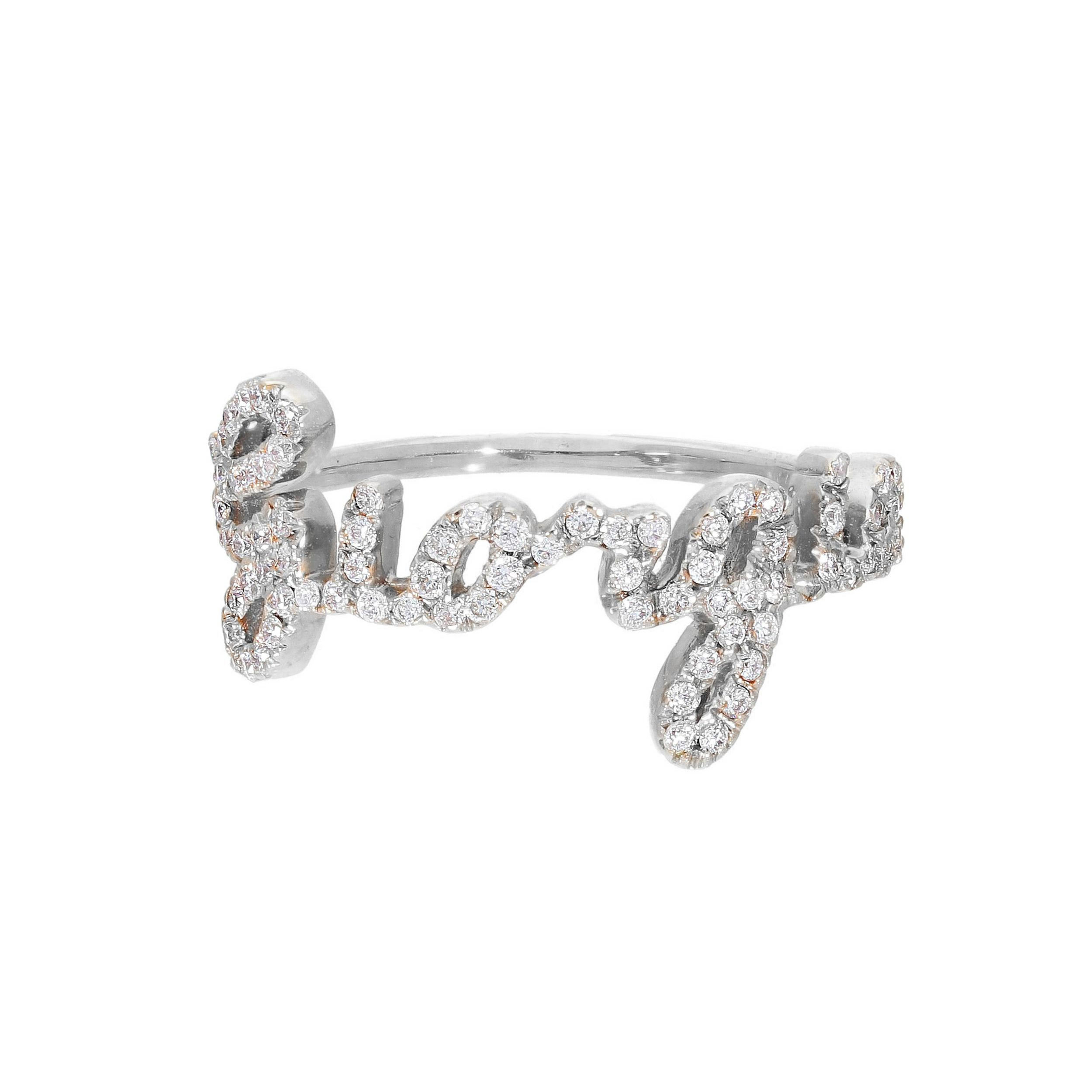 ANELLO OB BRILL NOME 8 LETTERE - ORO BIANCO