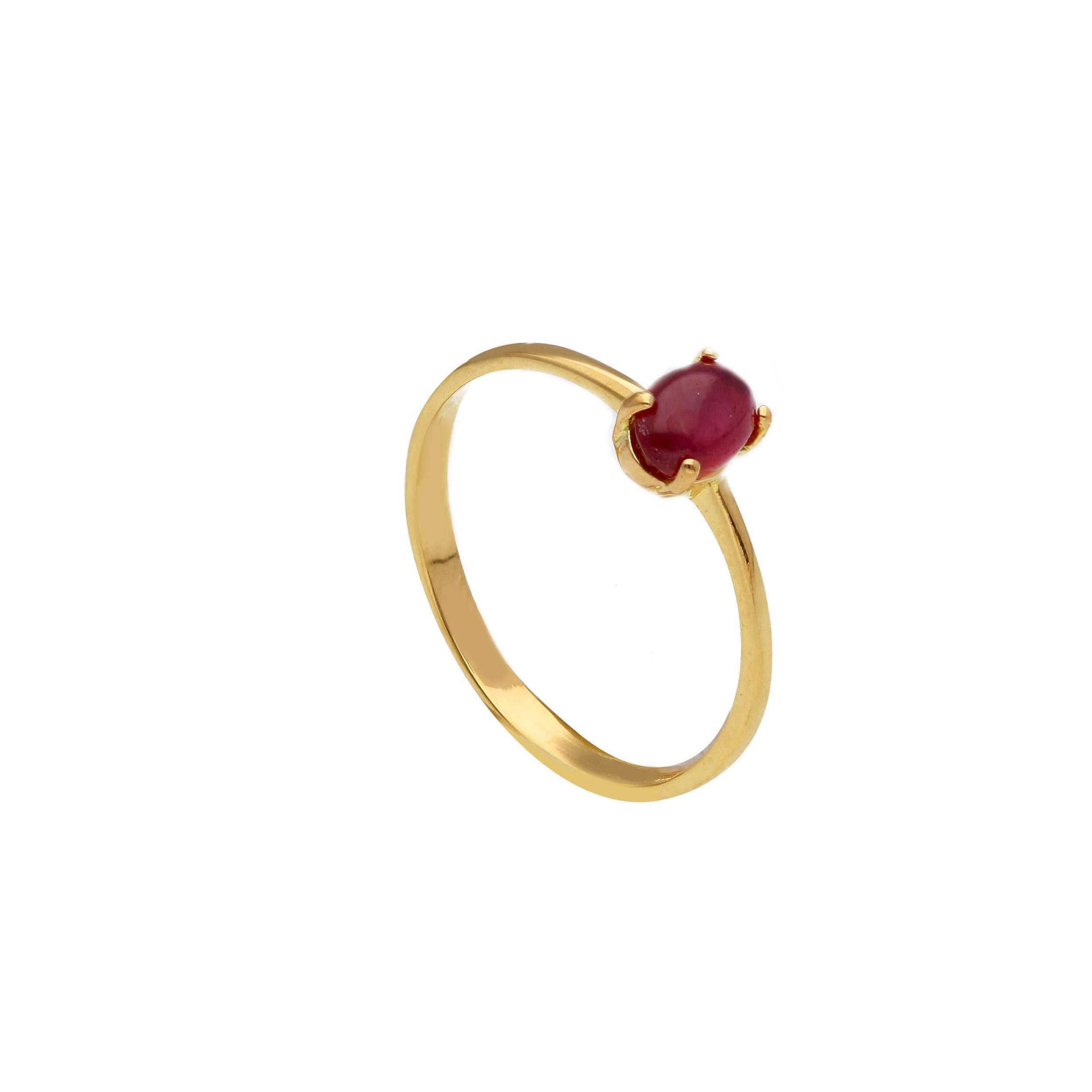 Oro 18 kt - ANELLO OG CON CORIDONE ROSSO - ORO GIALLO