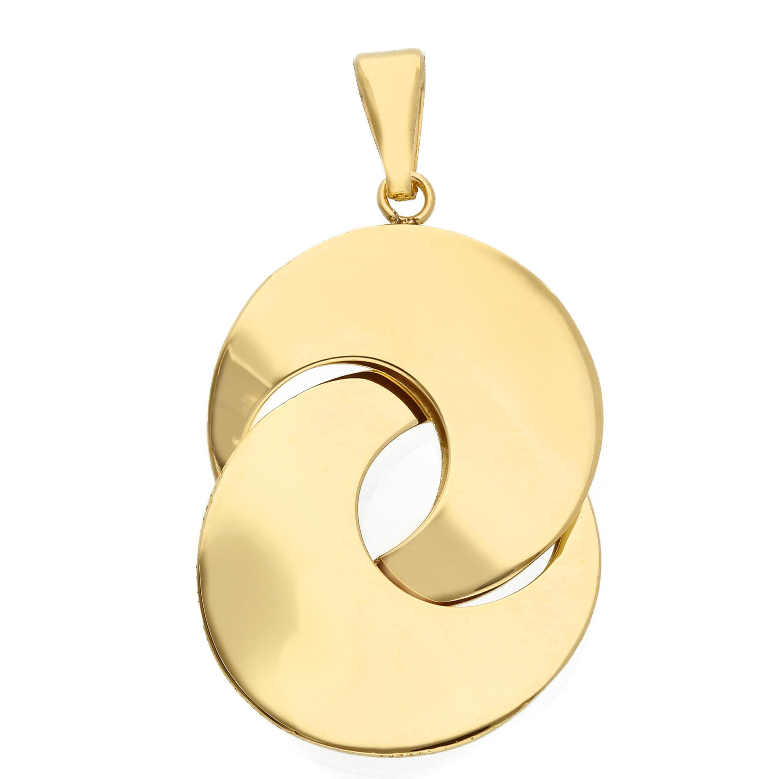 Oro 18 kt - CIONDOLO OG DOPPIO TONDO LUCIDO - ORO GIALLO
