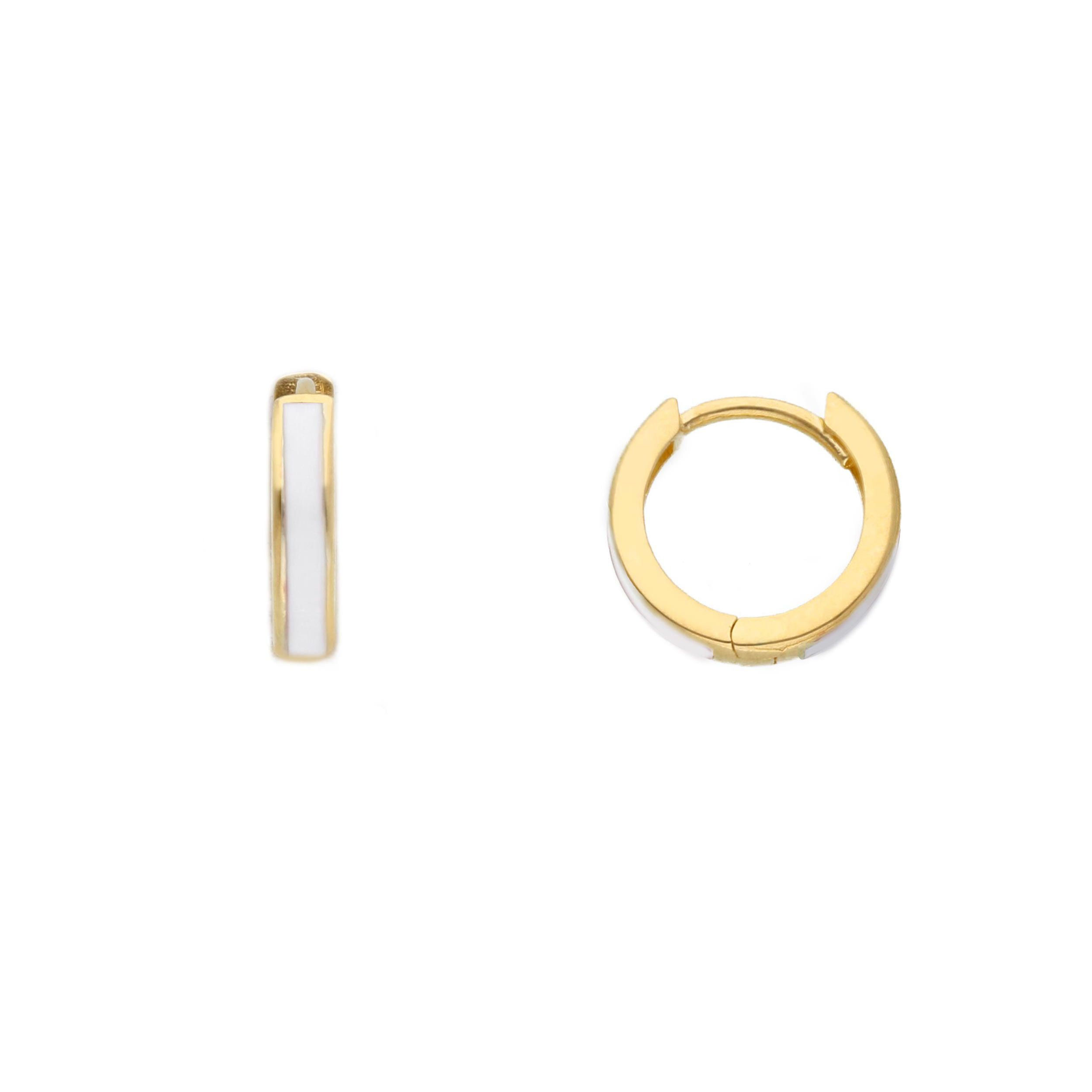 Oro 18 kt - OREC OG SMALTO BIANCO - ORO E SMALTO - Ø 8mm