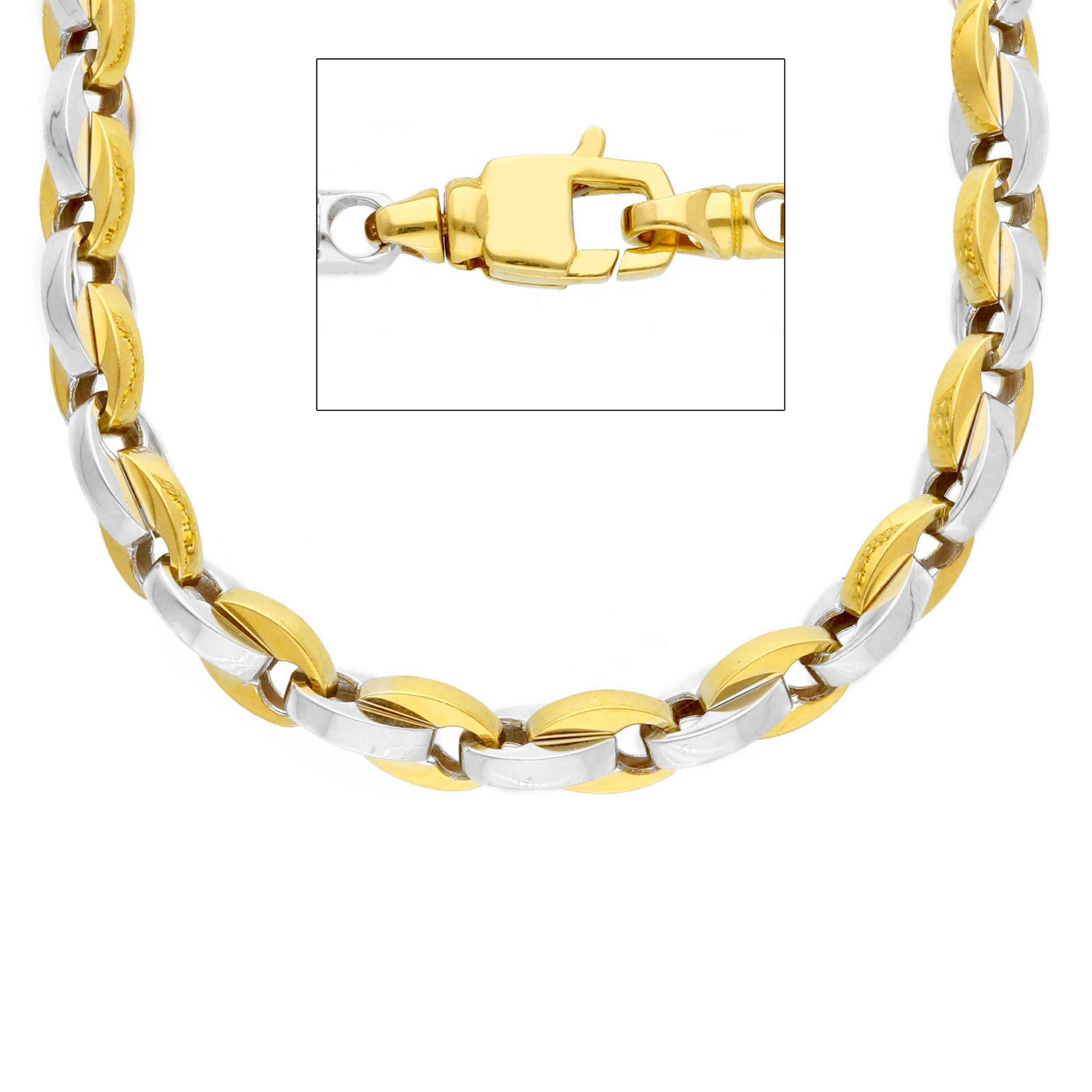 Oro 18 kt - CATENA FANTASIA OGB CM 50 - ORO GIALLO E BIANCO - 50cm