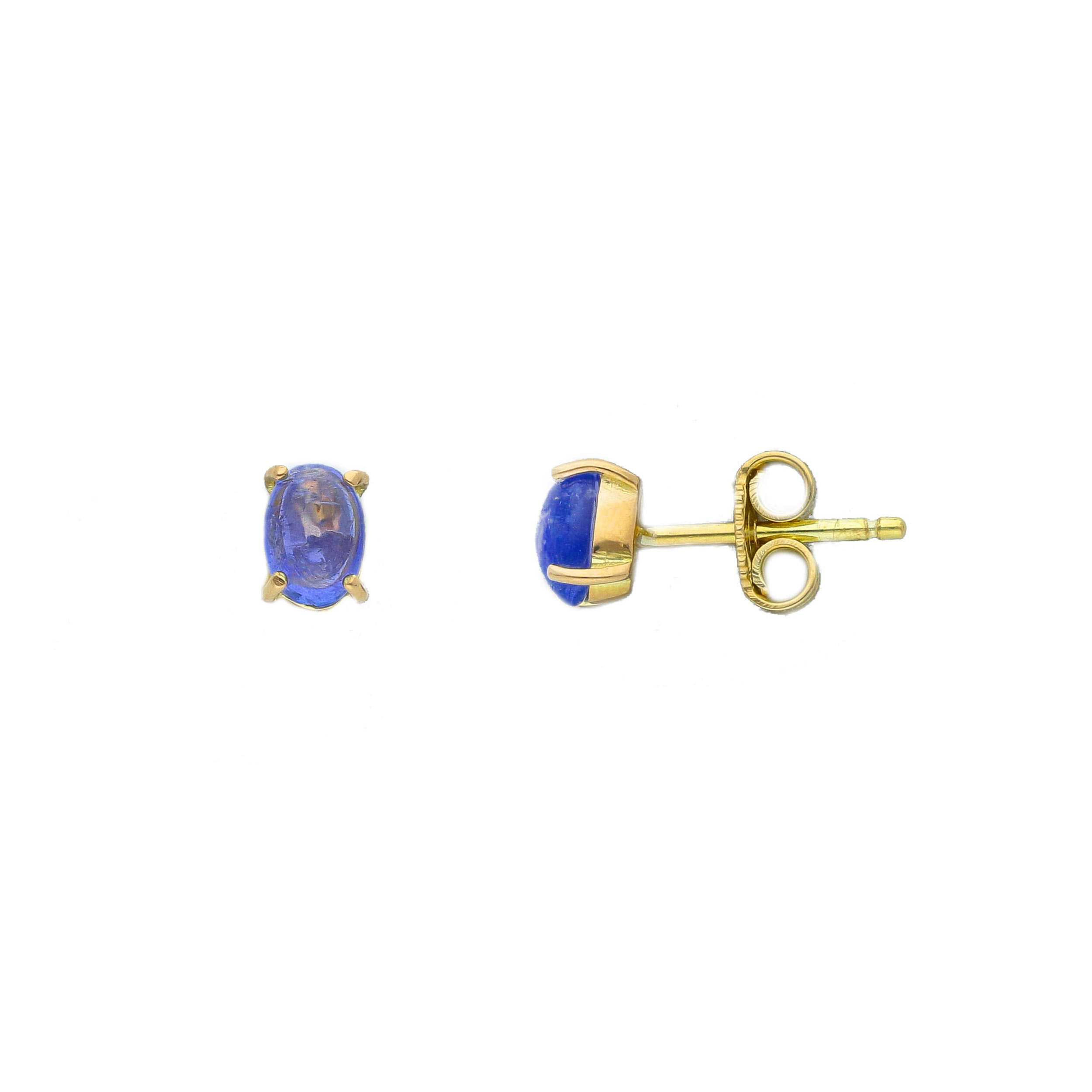 Oro 18 kt - ORECCHINI LOBO OG CON TANZANITE - ORO GIALLO