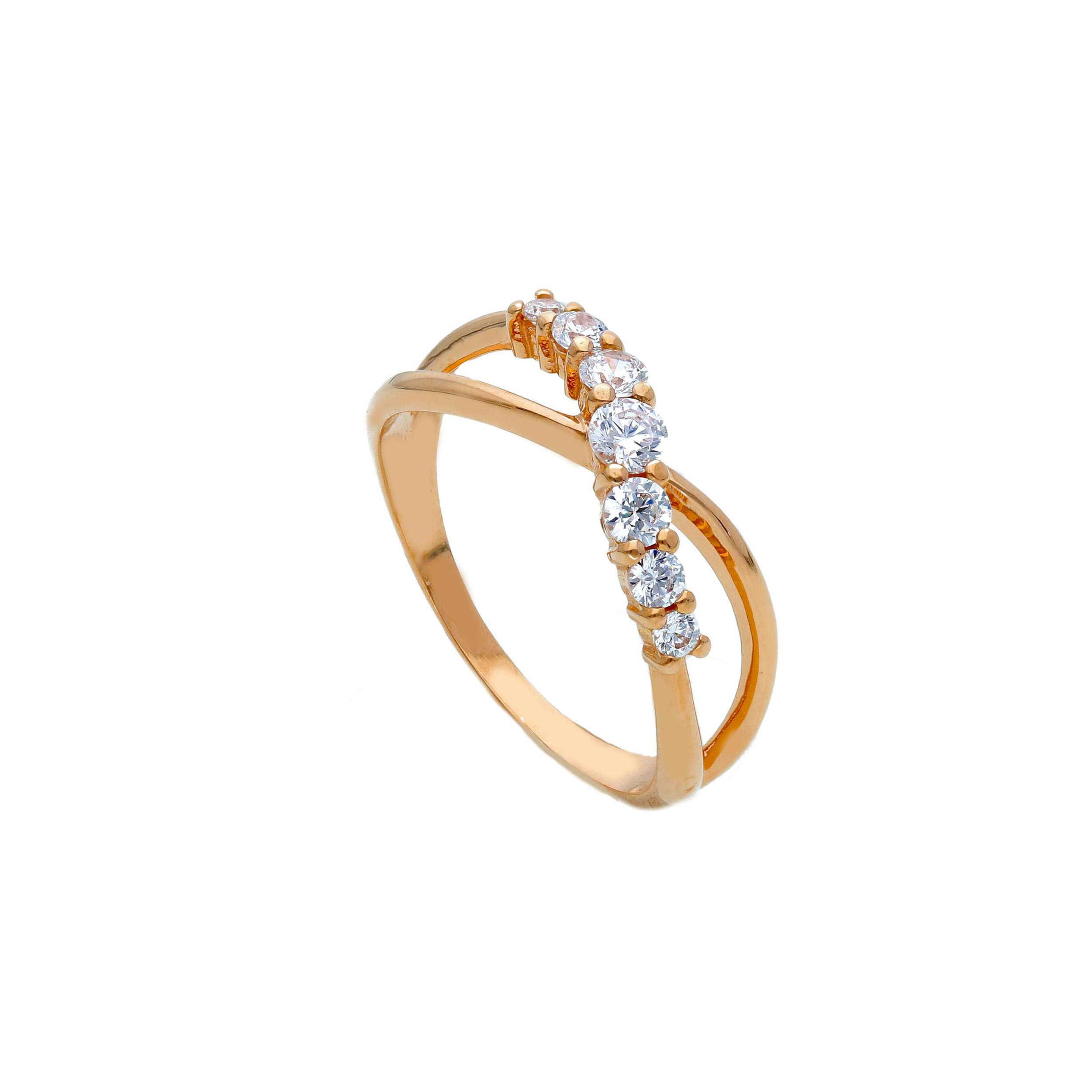 Oro 18 kt - ANELLO OR CON ZIRC. - ORO ROSA