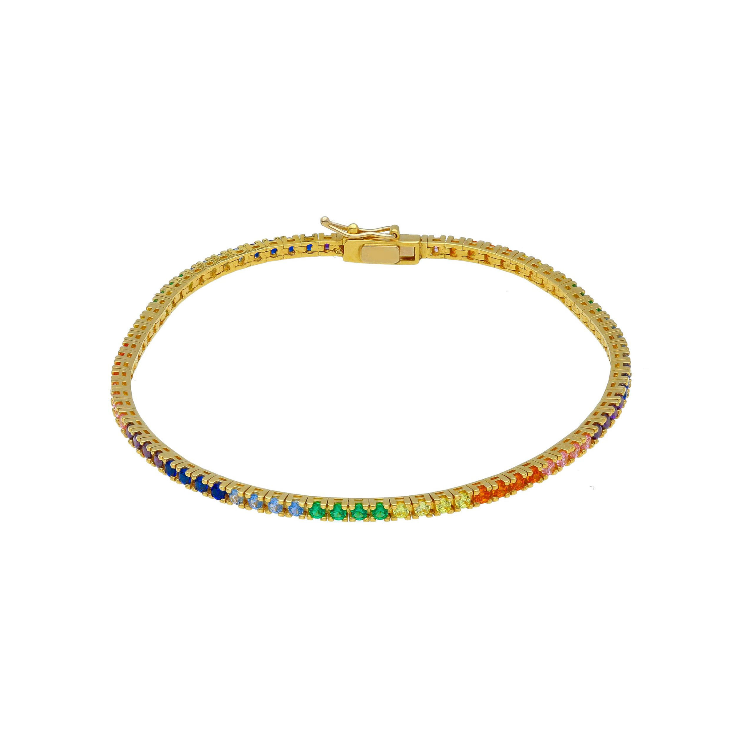 Oro 18 kt - BRACC TENNIS GRIF QUADRO DIAM 2.15 OG PIETRE ARCOB - ORO GIALLO