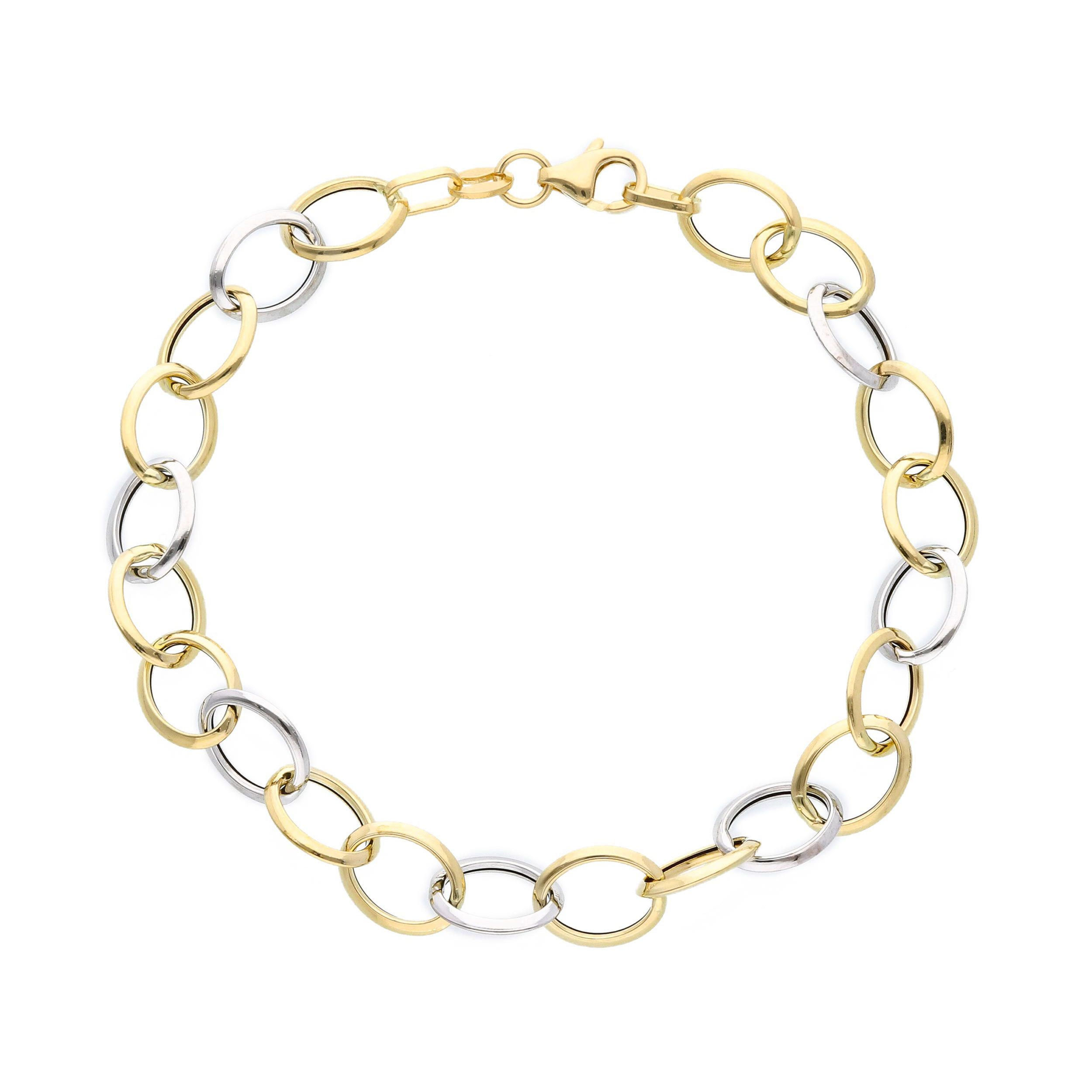 Oro 18 kt - BRACCIALE OG/OB CM 19 - ORO GIALLO E BIANCO - 19cm