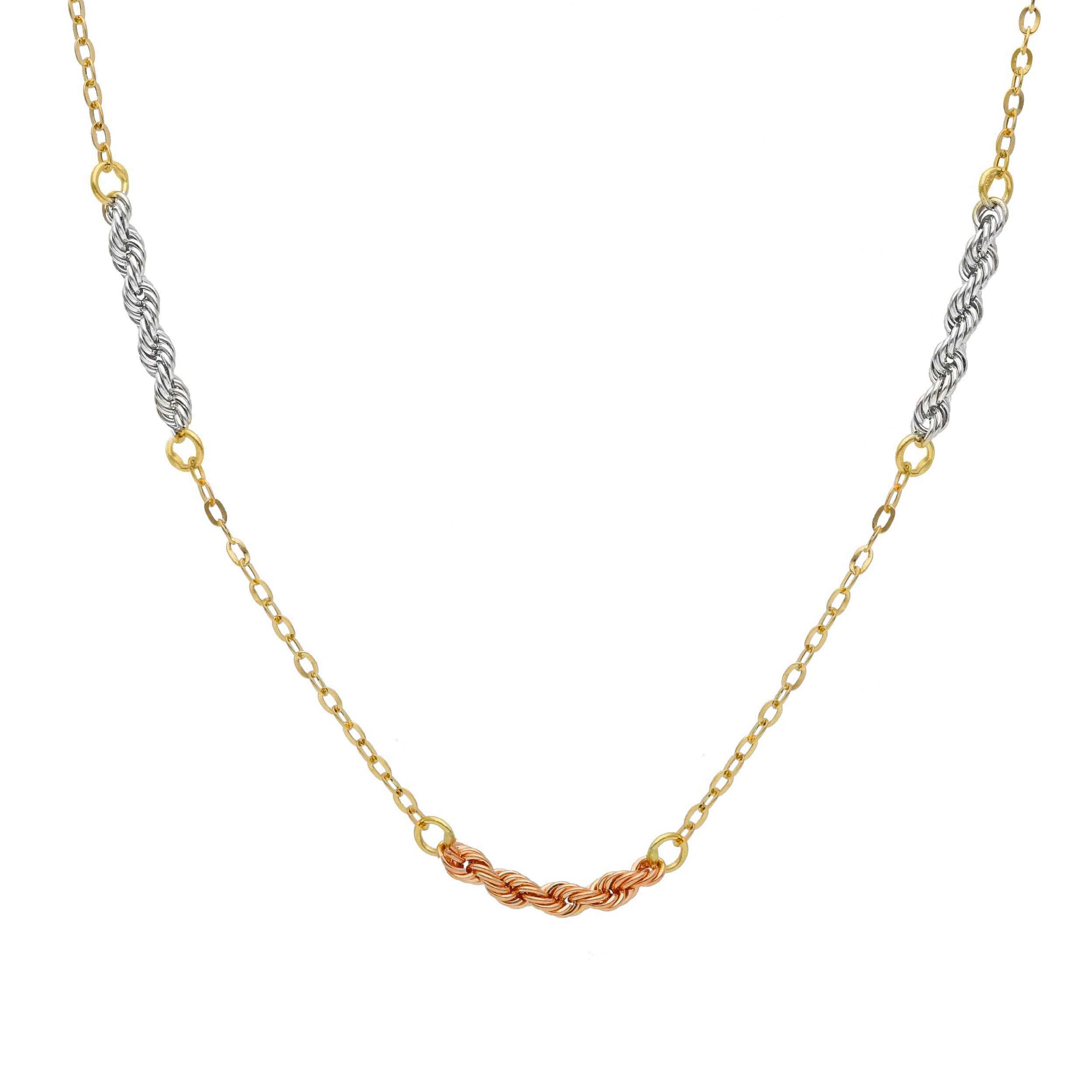 Oro 18 kt - GIROCOLLO TRE COLORI - ORO TRE COLORI - 45cm