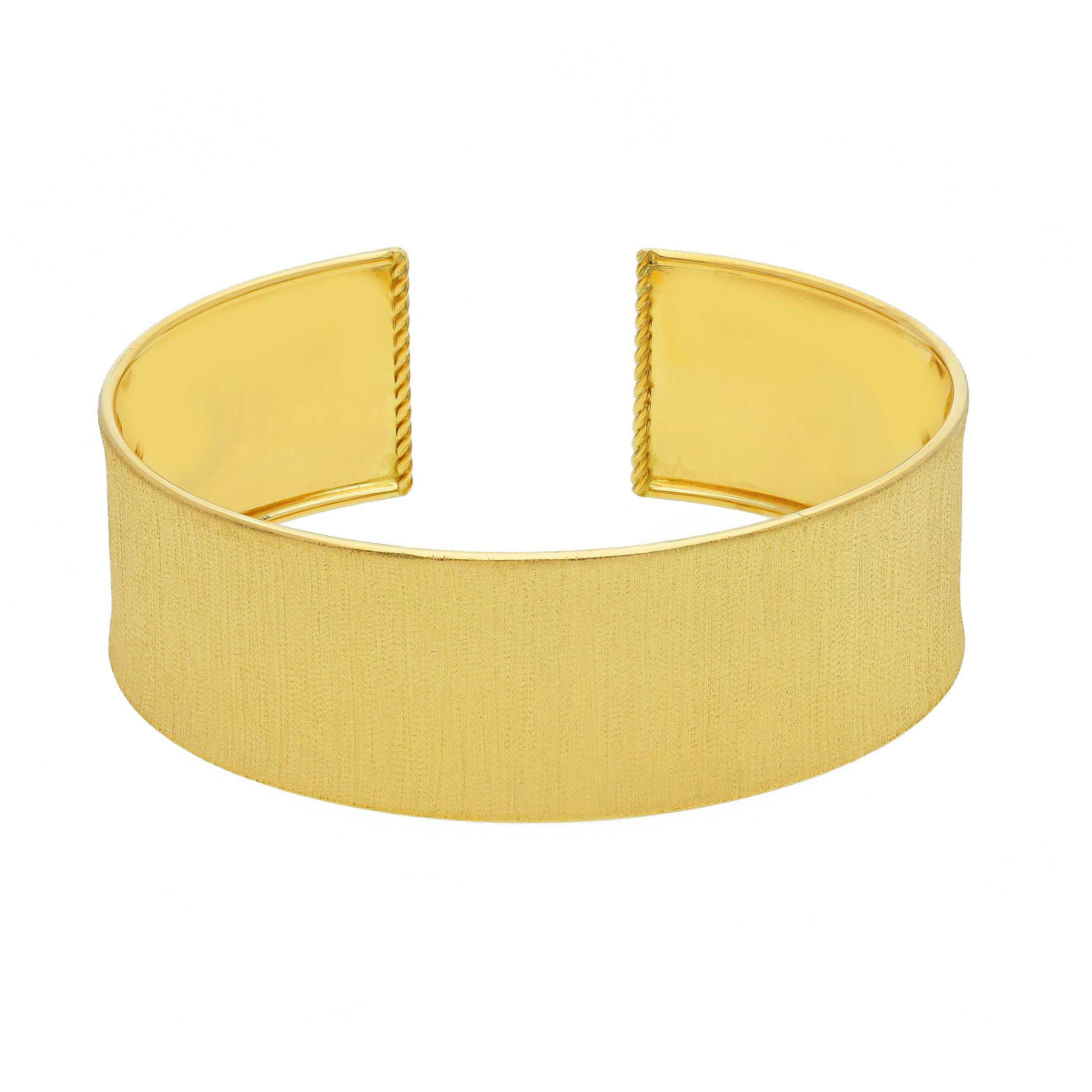 Oro 18 kt - BRACCIALE RIGIDO OG SATINATO - ORO GIALLO - Ø 55mm
