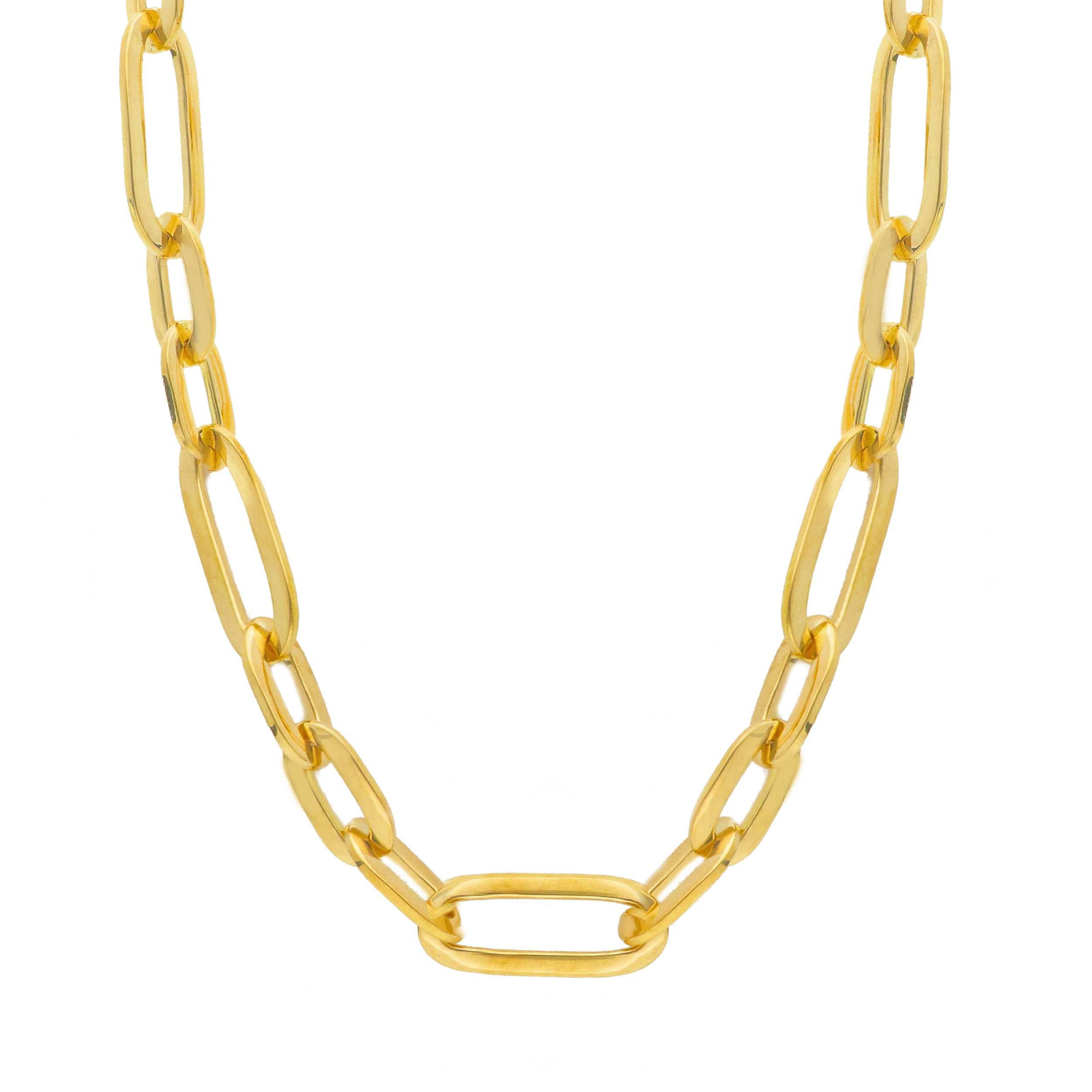Oro 18 kt - GIROCOLLO OG MAGLIA PAPERCLIP FANTASIA - ORO GIALLO - 44cm