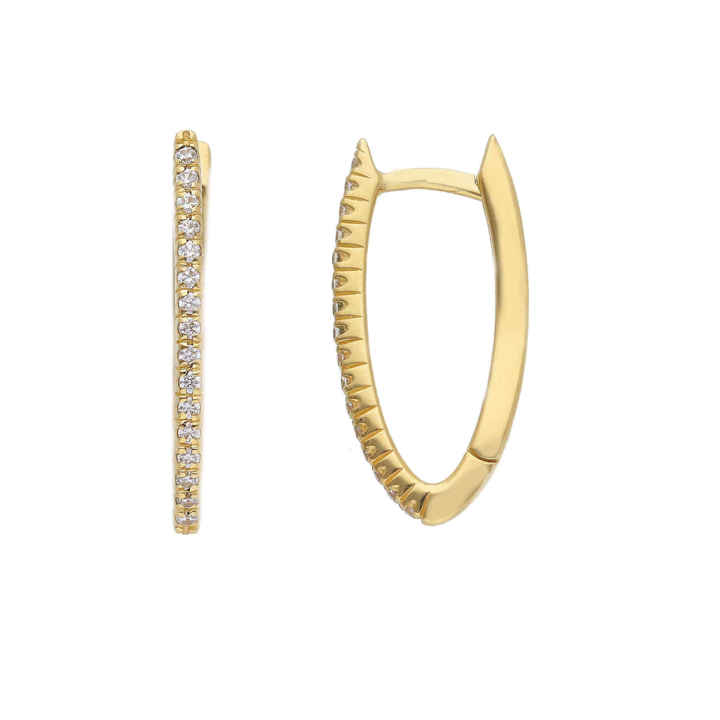 Oro 18 kt - ORECCHINI OG SCATTINO CON ZIRCONI - ORO GIALLO