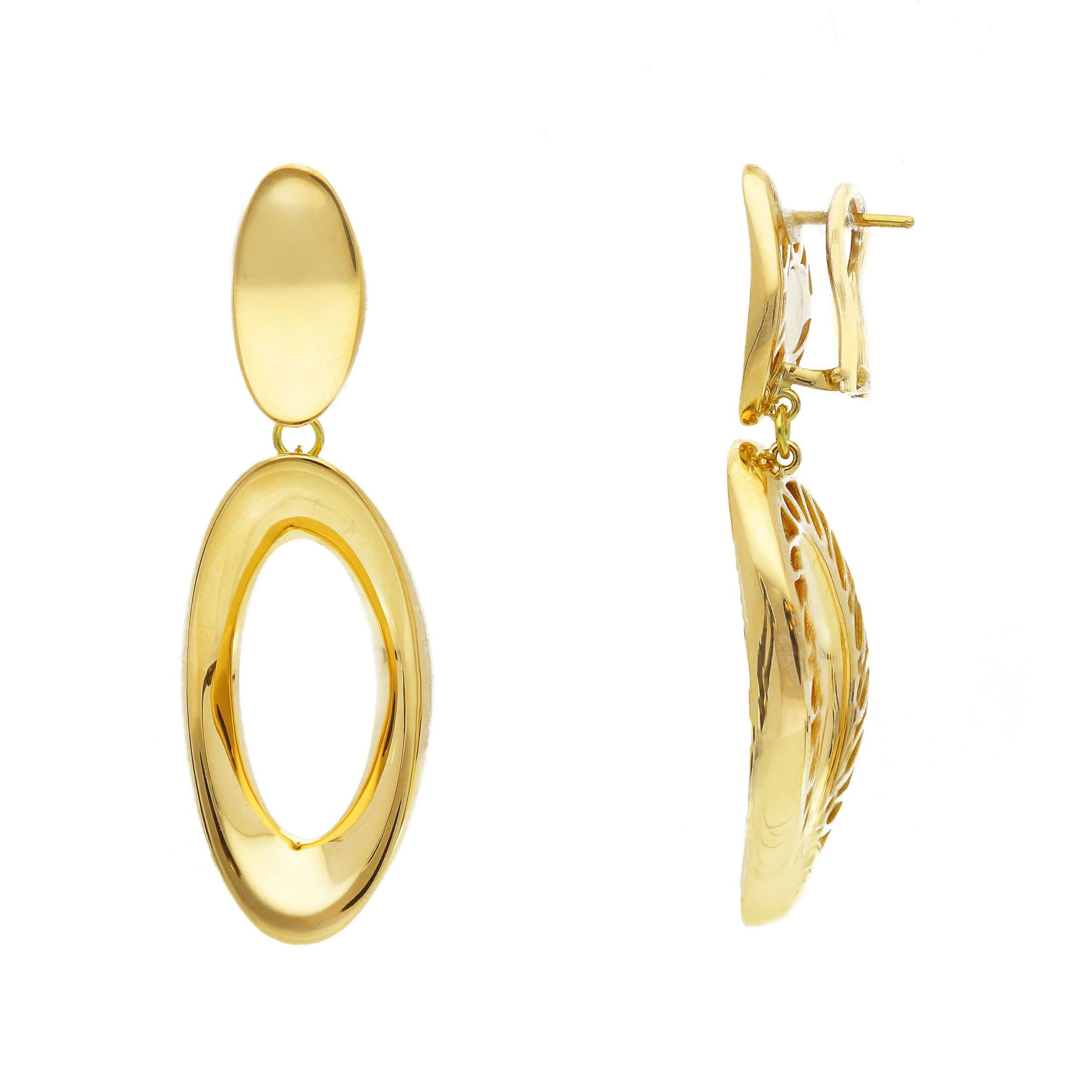 Oro 18 kt - ORECCHINI PENDENTE OG LUCIDO - ORO GIALLO