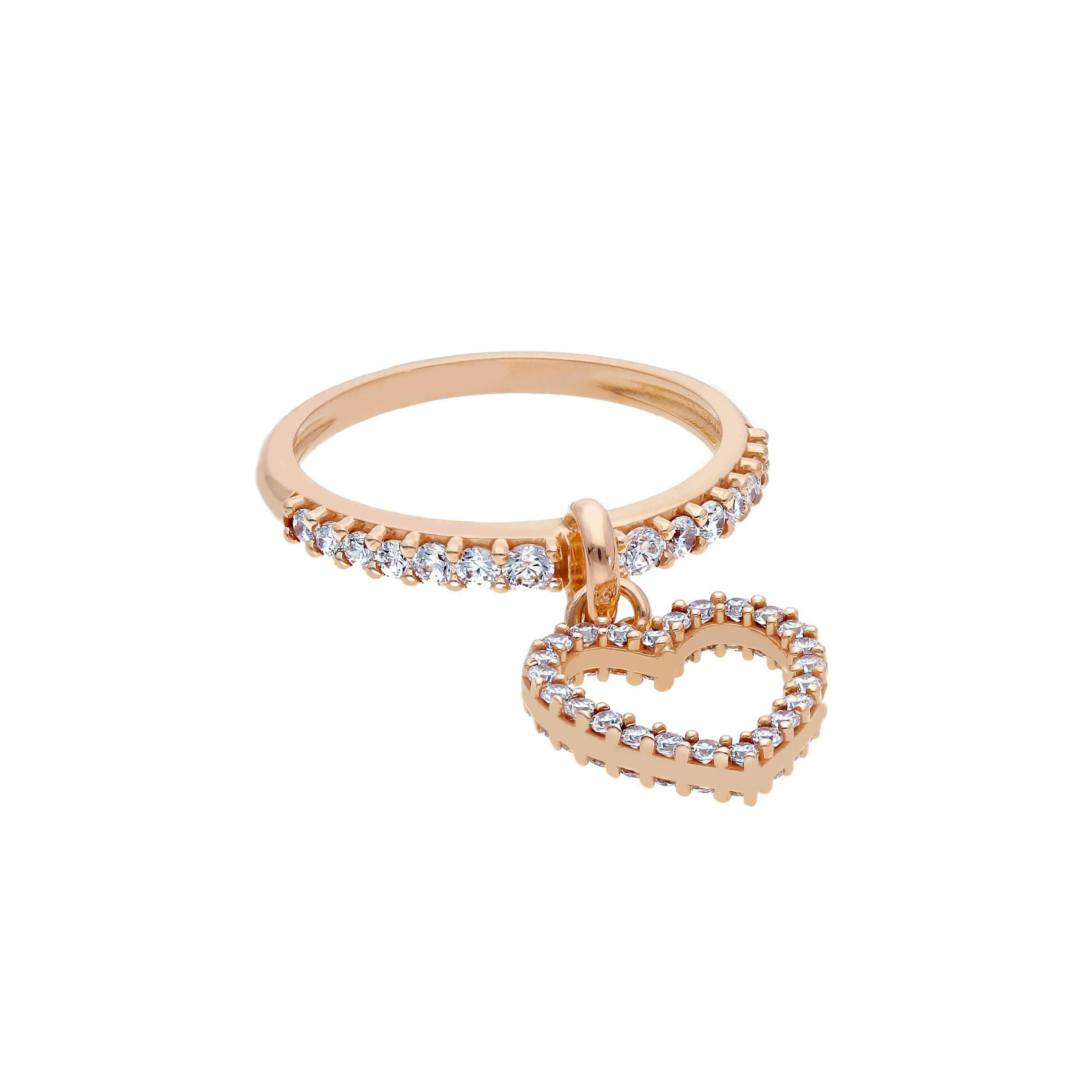 Oro 18 kt - ANELLO OR + CUORE CUBIK PEND - ORO ROSA