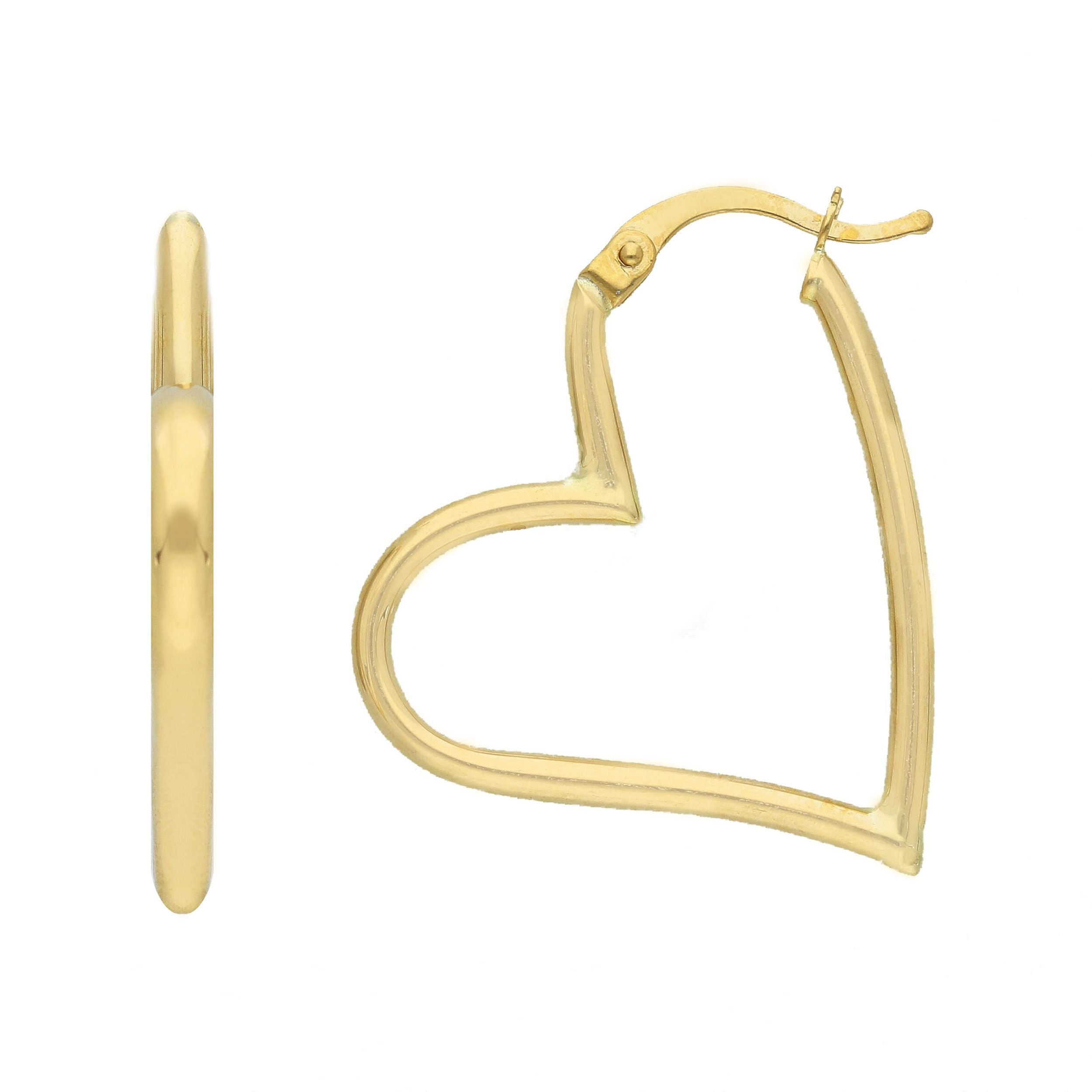 Oro 18 kt - ORECCHINI OG CUORE GRANDE - ORO GIALLO