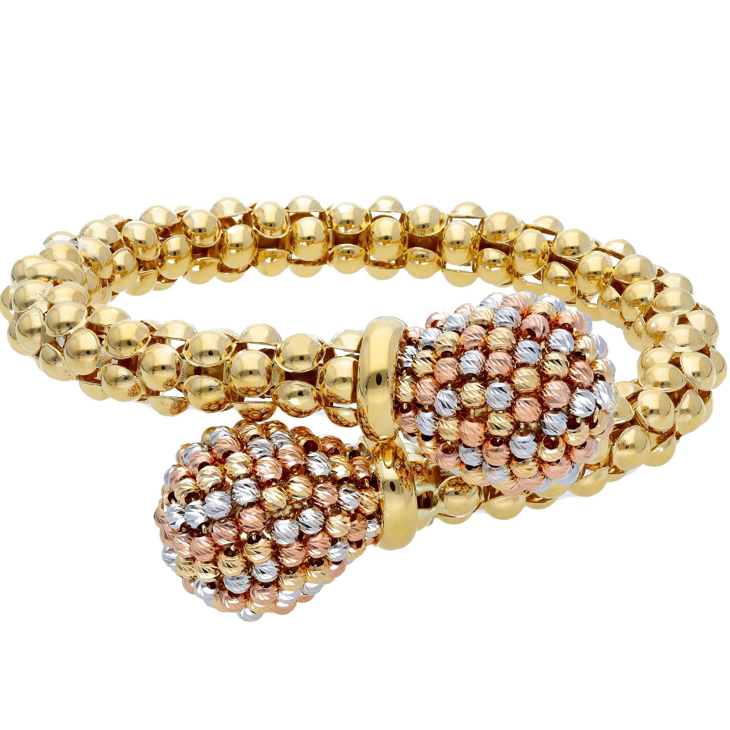 Oro 18 kt - BRACCIALE TRE COLORI CONTRARIE - ORO TRE COLORI