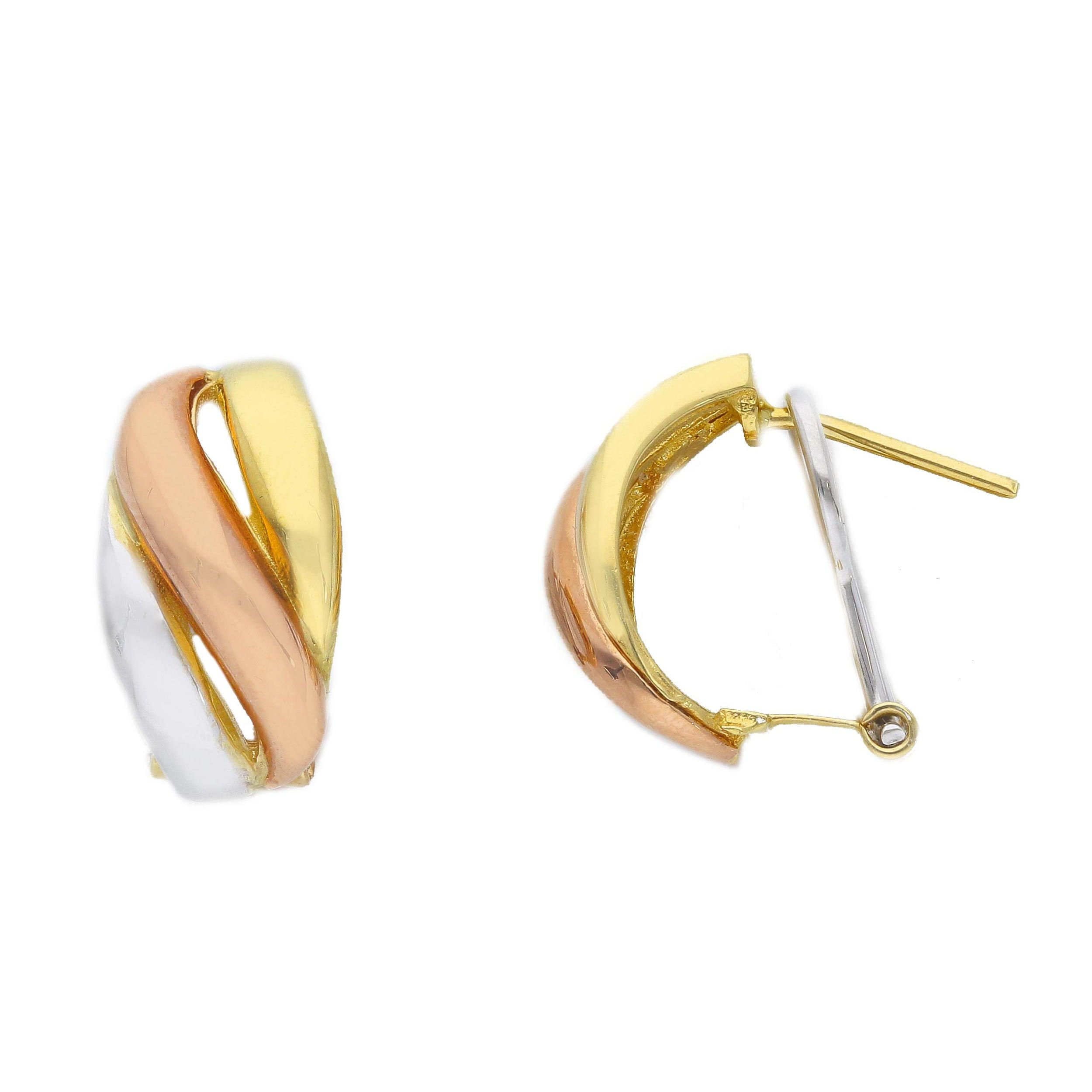 Oro 18 kt - ORECCHINO TRE COLORI - ORO TRE COLORI