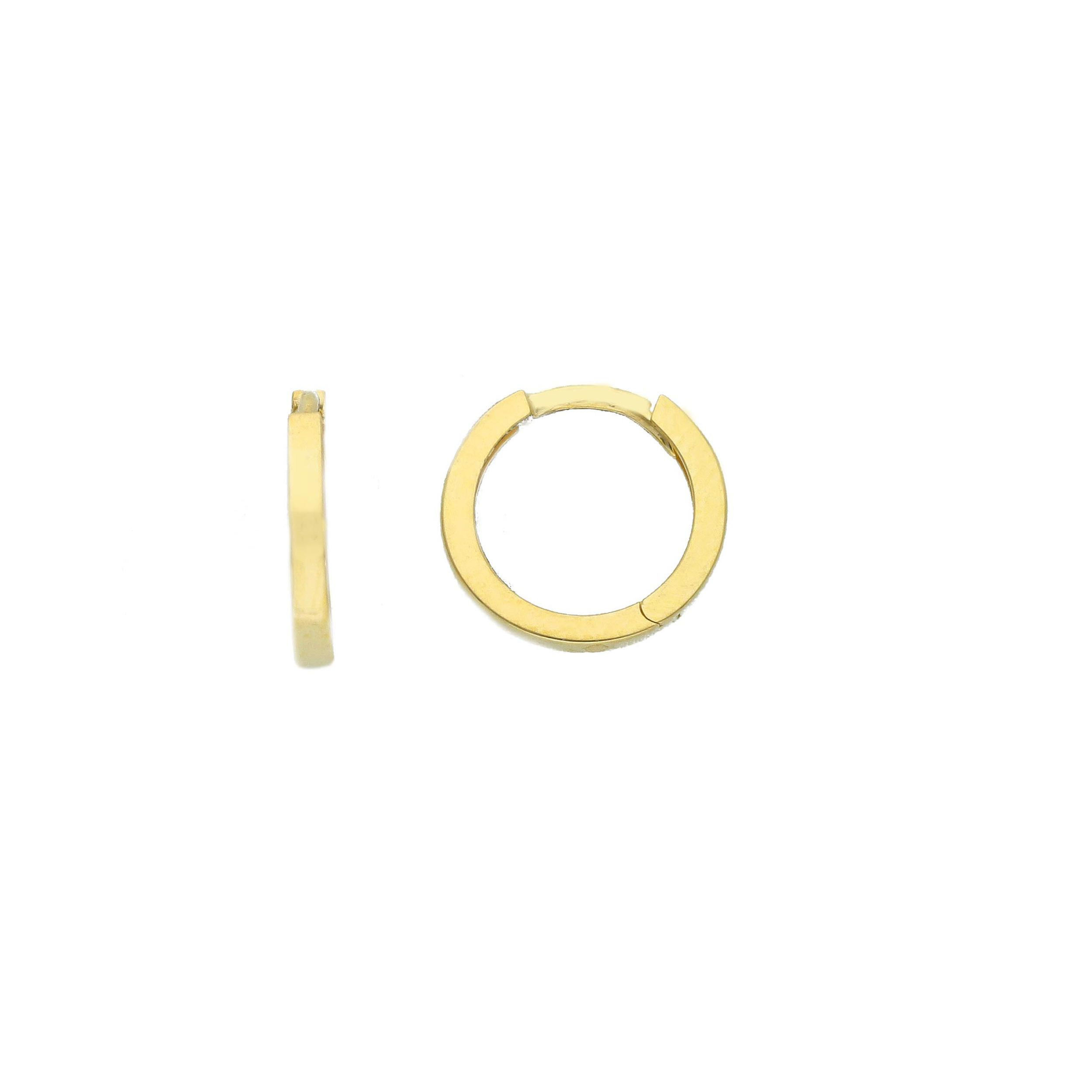 Oro 18 kt - ORECCHINI OG CERCHIO CANNA QUADRA - ORO GIALLO