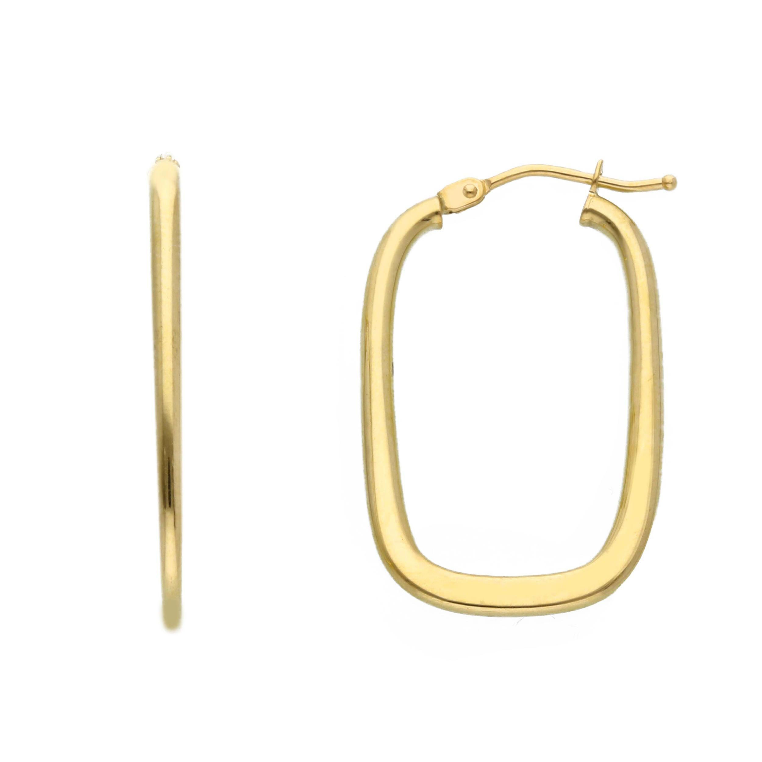 Oro 18 kt - ORECCHINI OG RETTANGOLARE - ORO GIALLO