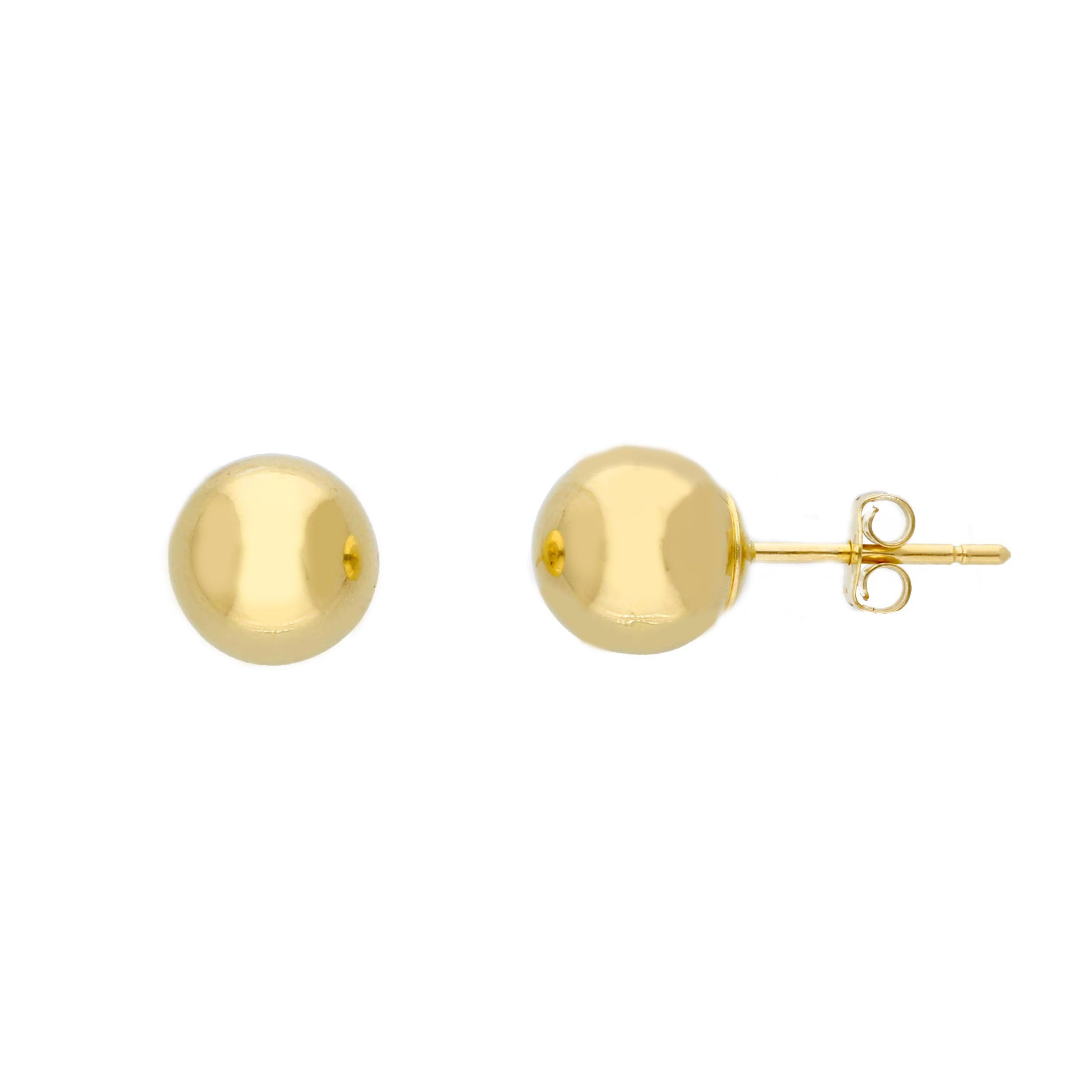 Oro 18 kt - ORECCHINO PALL MM.8 - ORO GIALLO - Ø 8mm