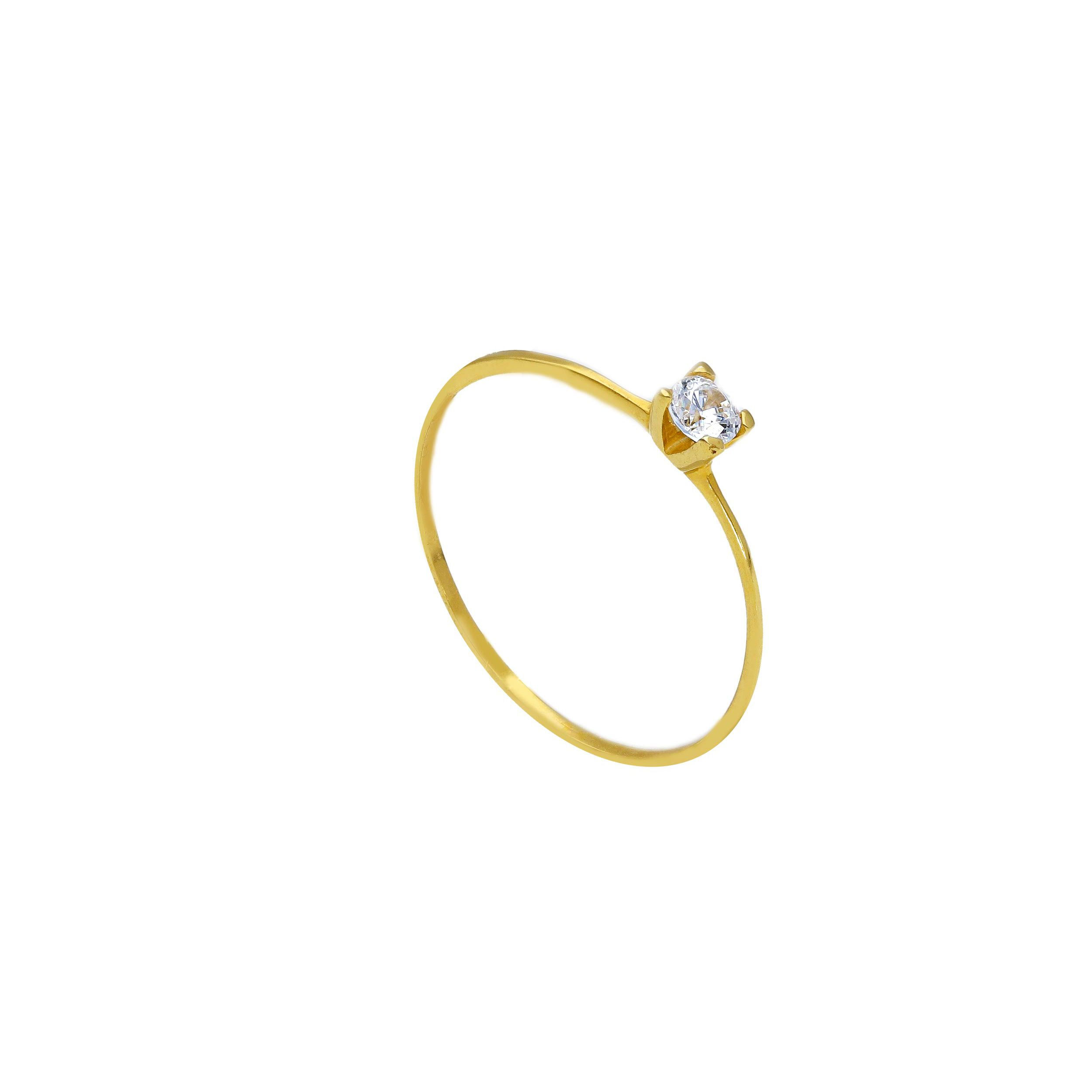 Oro 18 kt - SOLITARIO OG E ZIRCONI - ORO GIALLO