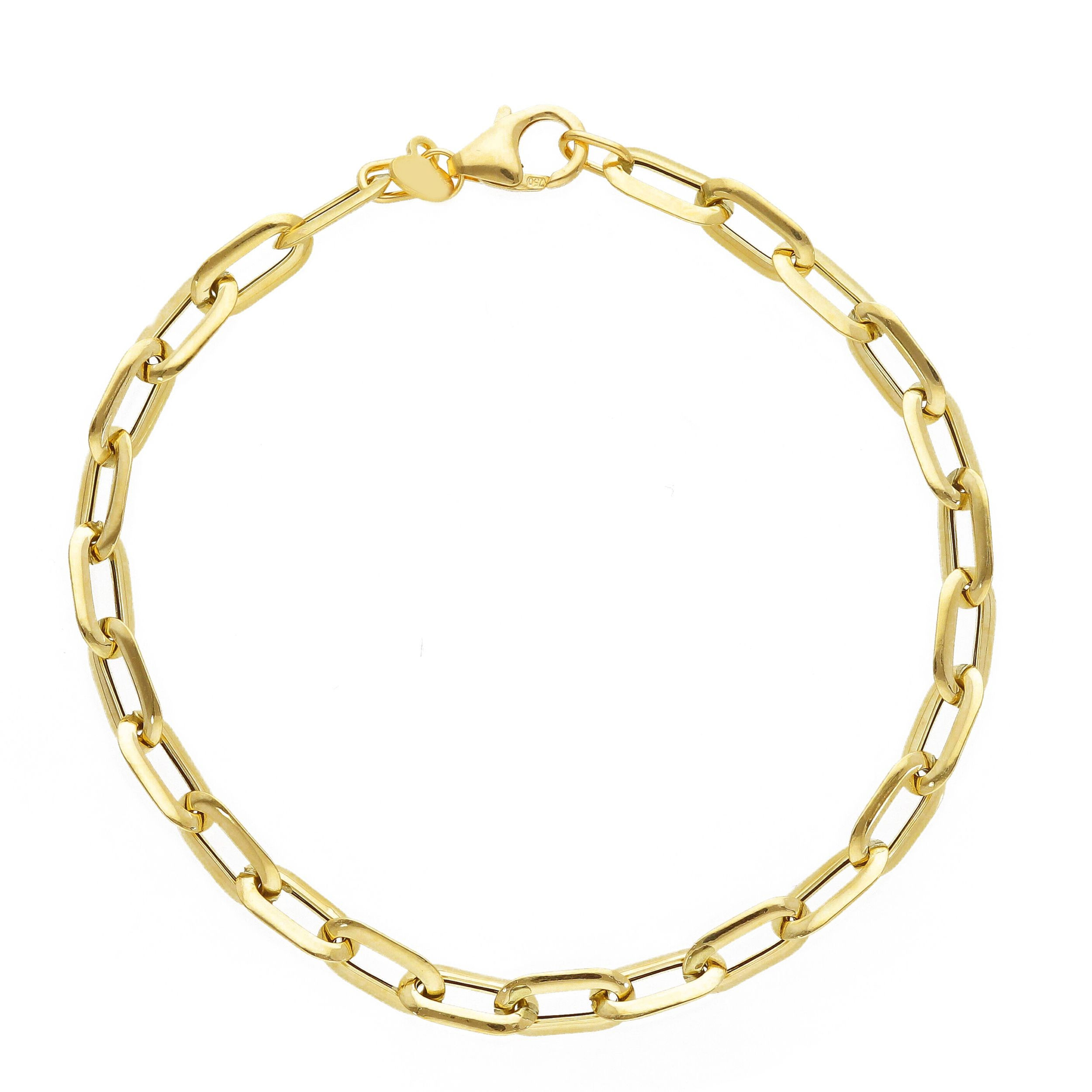 Oro 18 kt - BRACCIALE OG MAGLIA LUCIDA - ORO GIALLO - 19cm