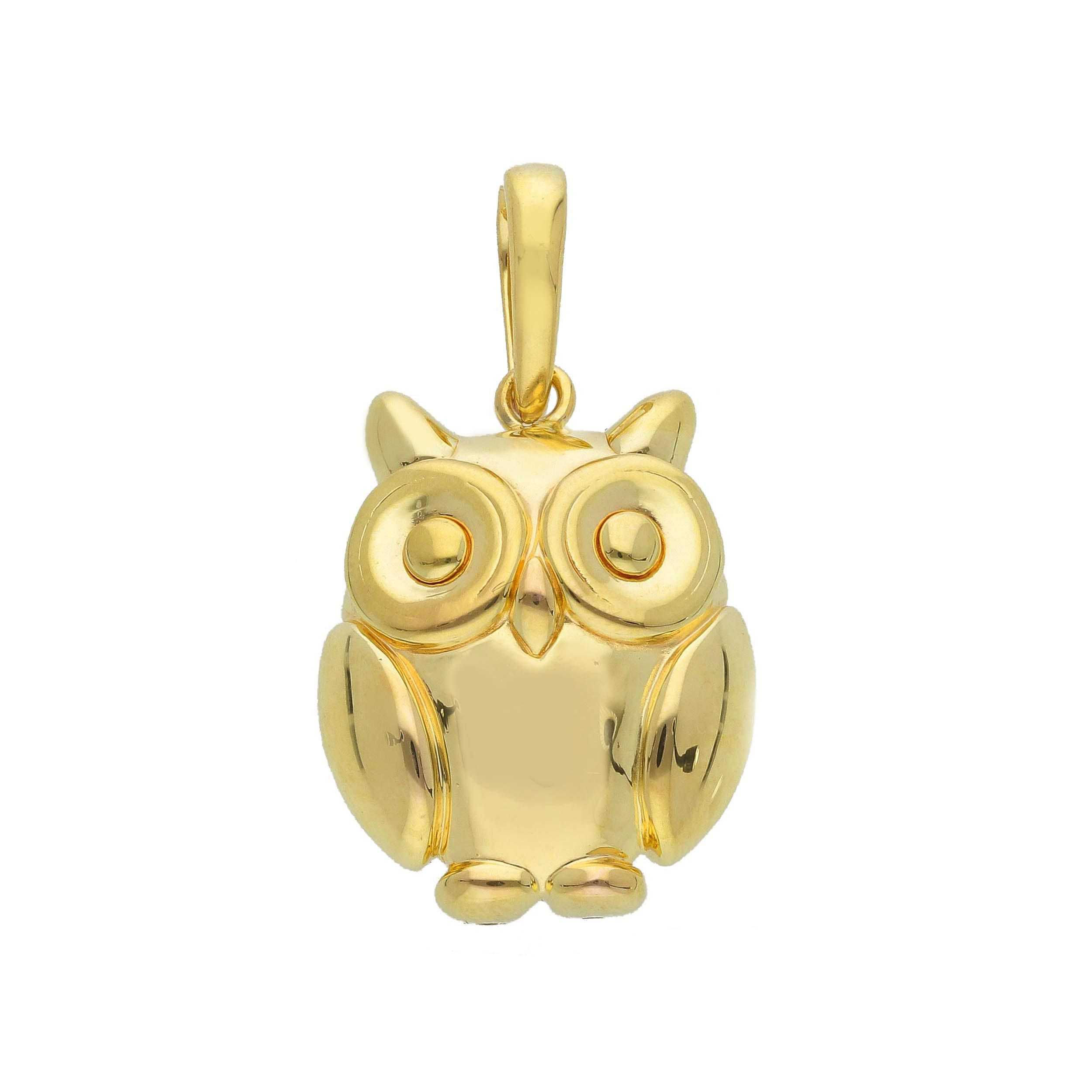 Oro 18 kt - CIONDOLO GUFO OG - ORO GIALLO