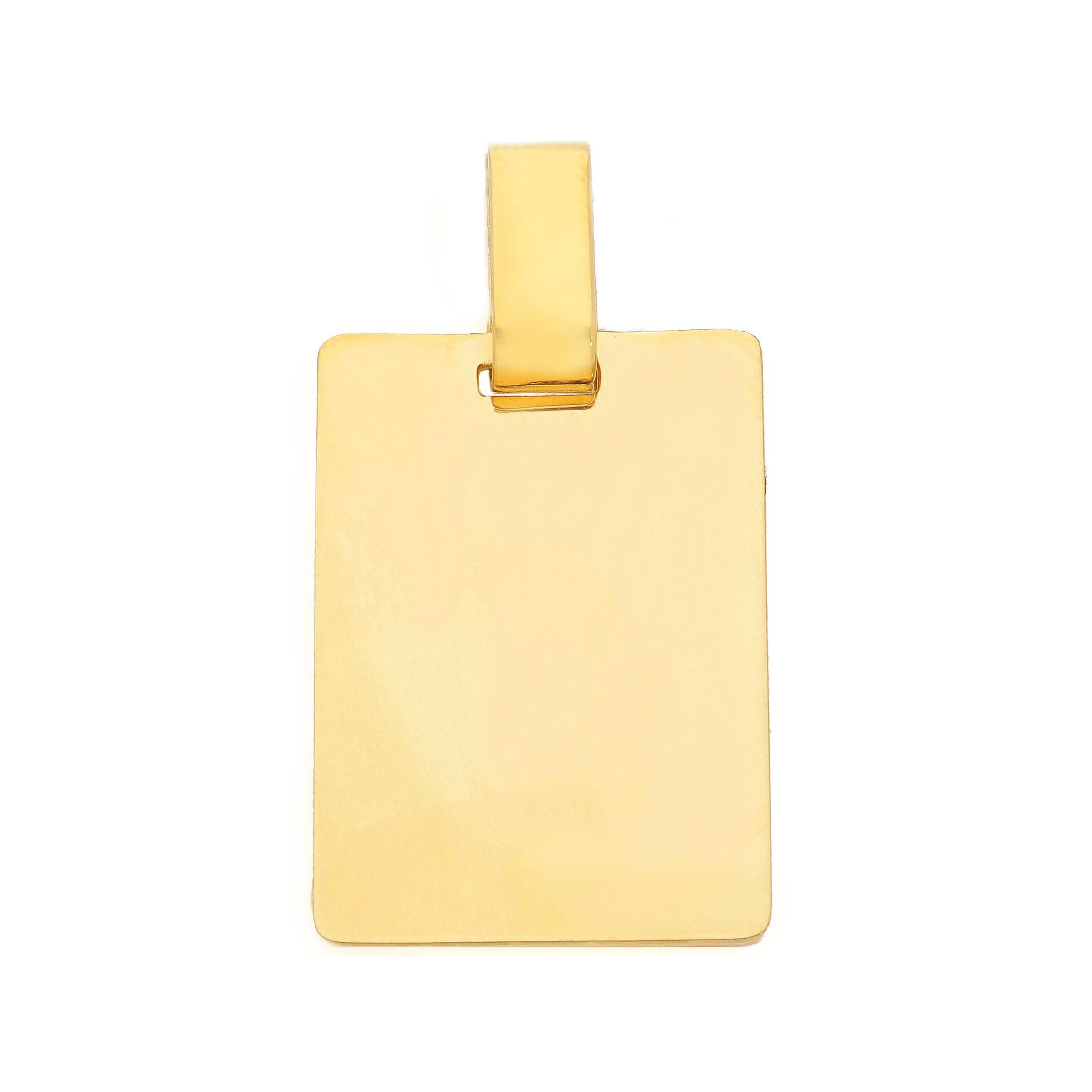Oro 18 kt - MEDAGLIA LUCIDA RETTANGOLARE OG - ORO GIALLO - 25-17mm
