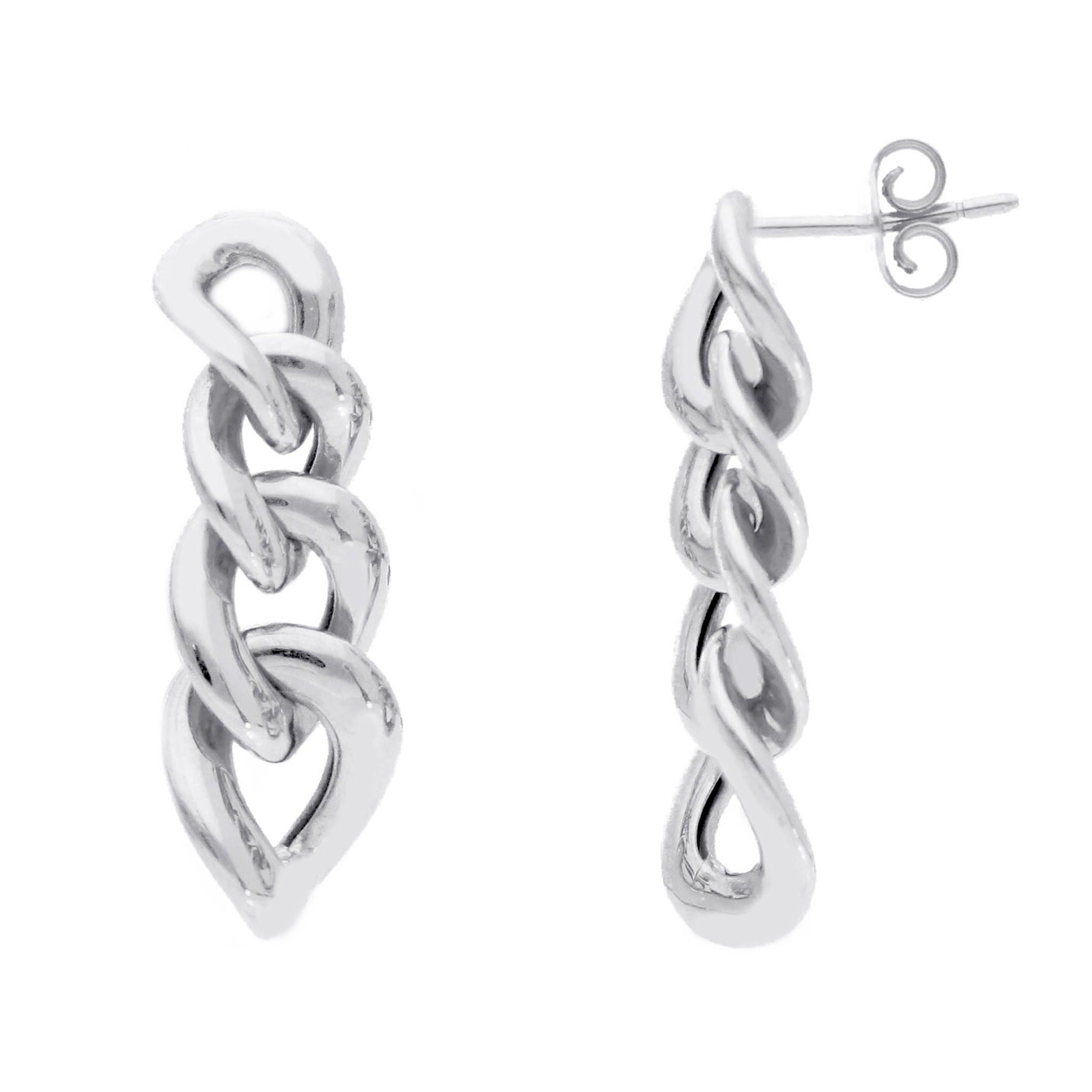 Oro 18 kt - ORECCHINI OB.GRUMETTE - ORO BIANCO