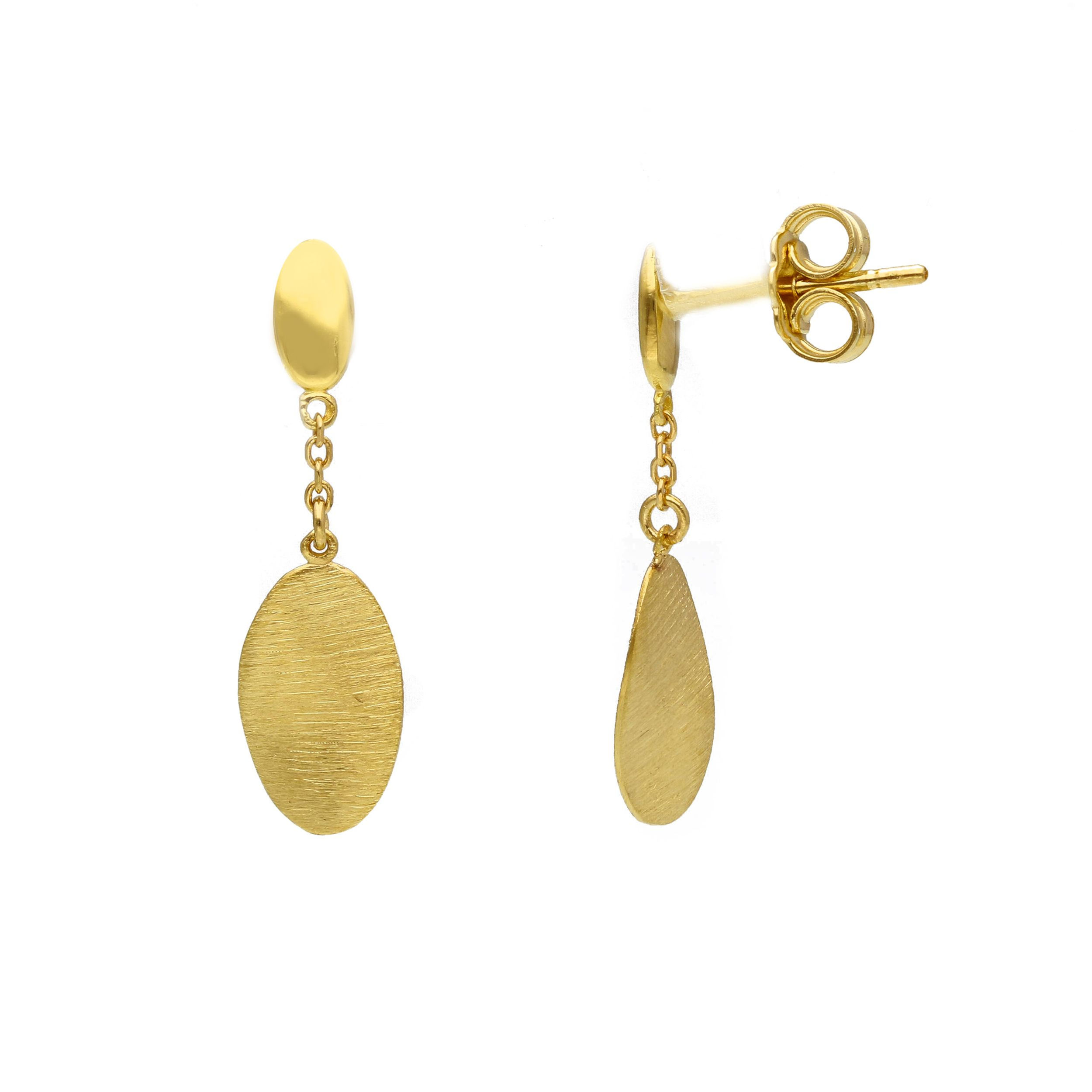 Oro 18 kt - ORE OG PENDENTI CON ELEMENTI LUCIDO E SATINATO - ORO GIALLO