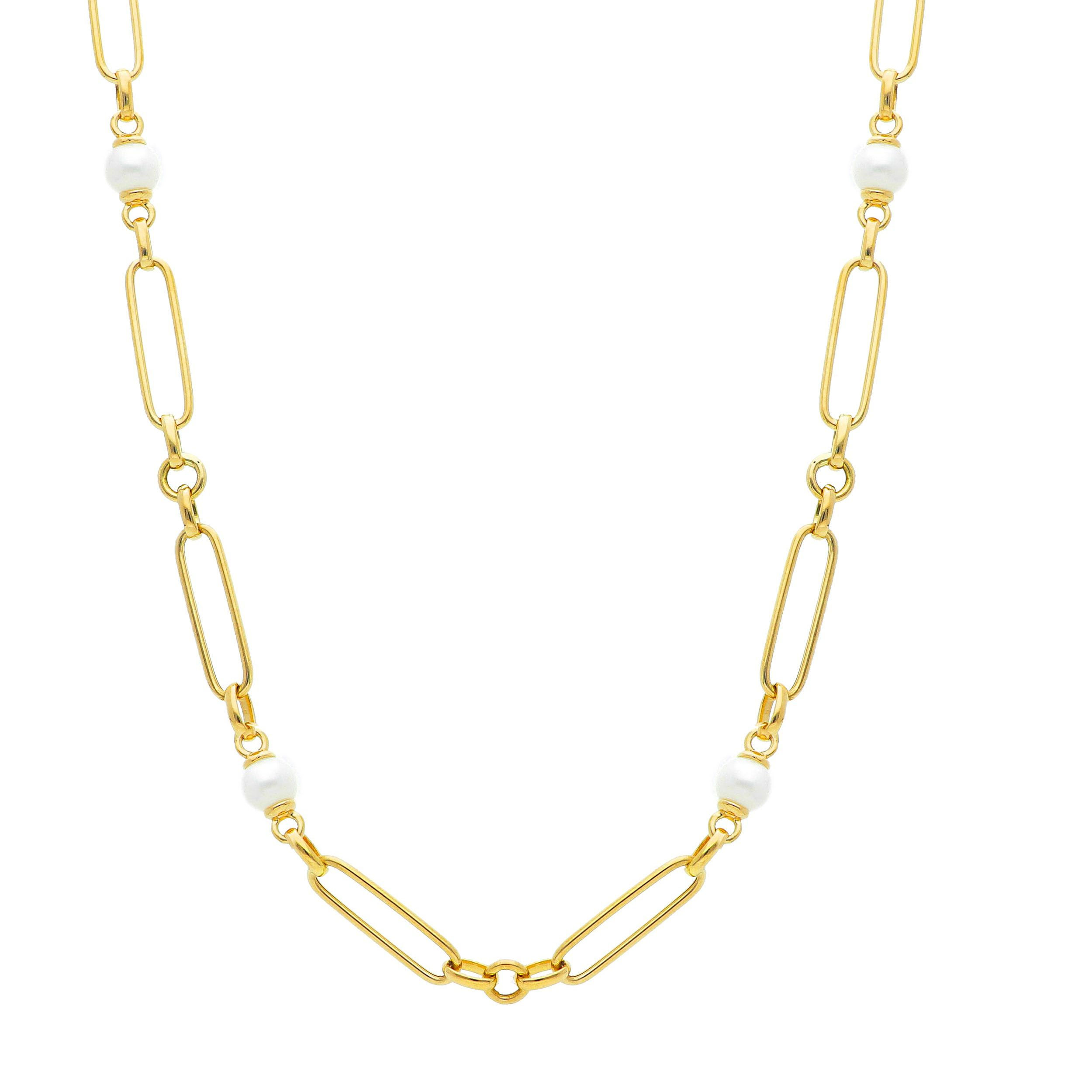 Oro 18 kt - GIROCOLLO OG CON PERLE - ORO GIALLO - 45cm