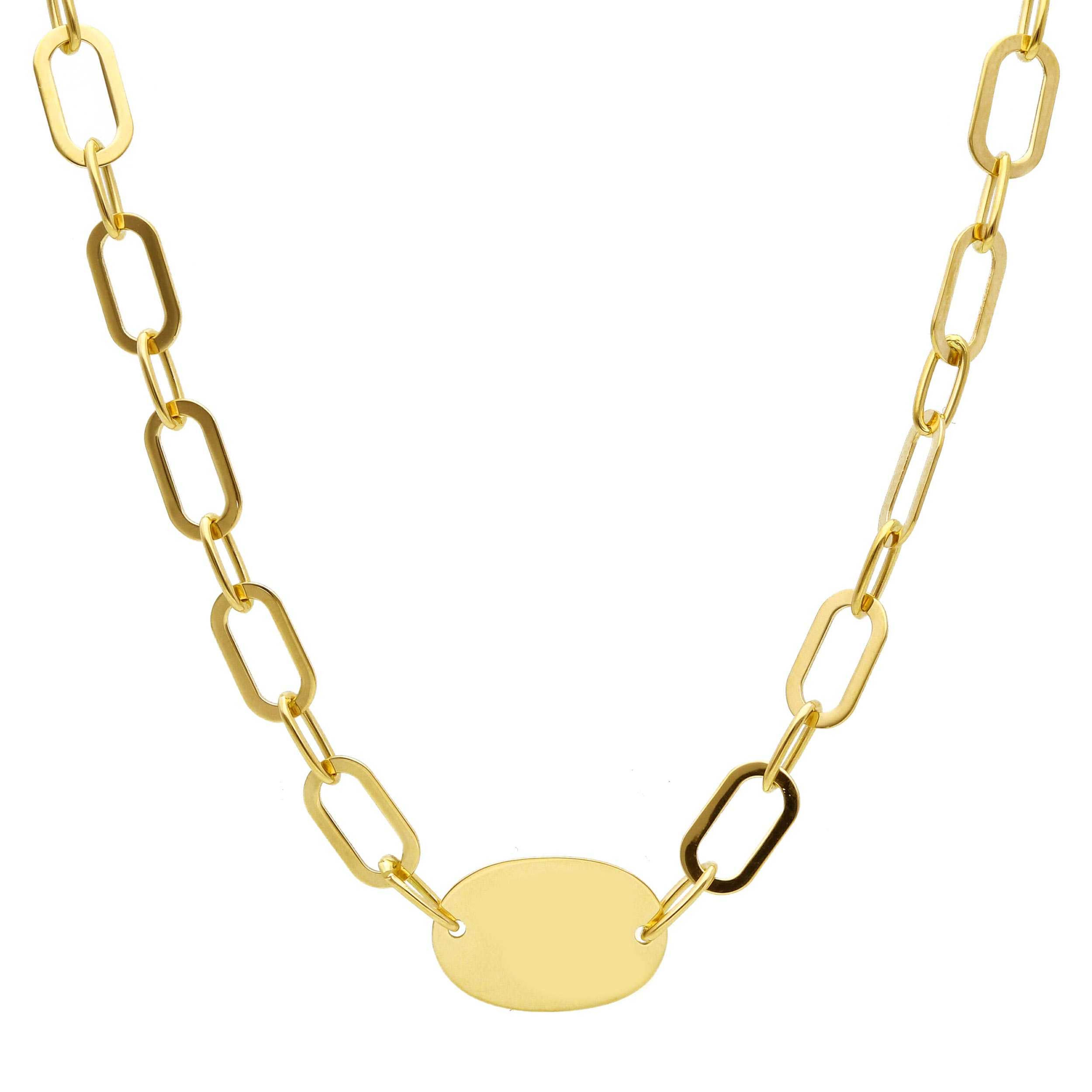 Oro 18 kt - GIROCOLLO OG CON MEDAGLIA CENTRALE CM 45 - ORO GIALLO - 45cm