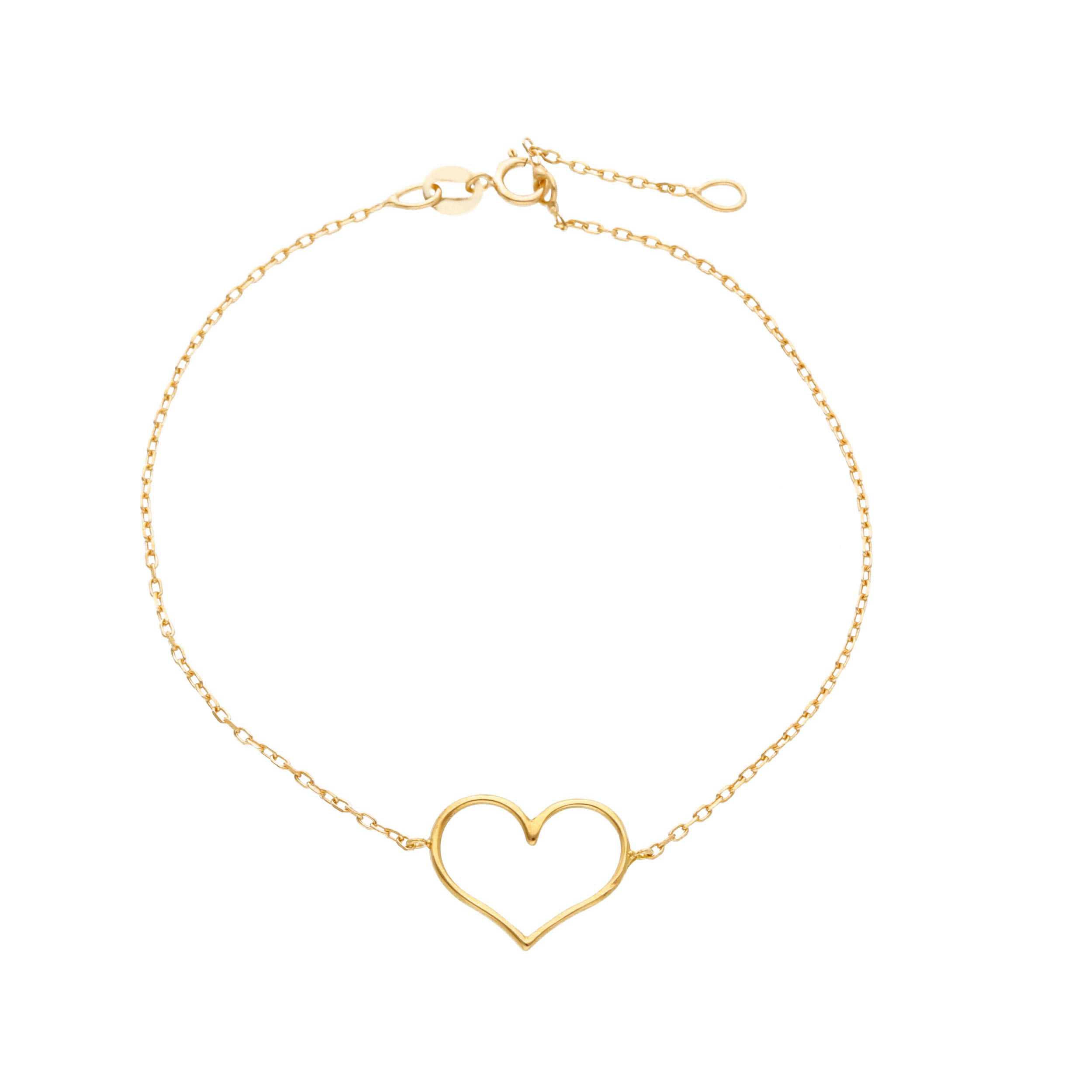 Oro 18 kt - BRACCIALE CUORE OG - ORO GIALLO - 17+2cm