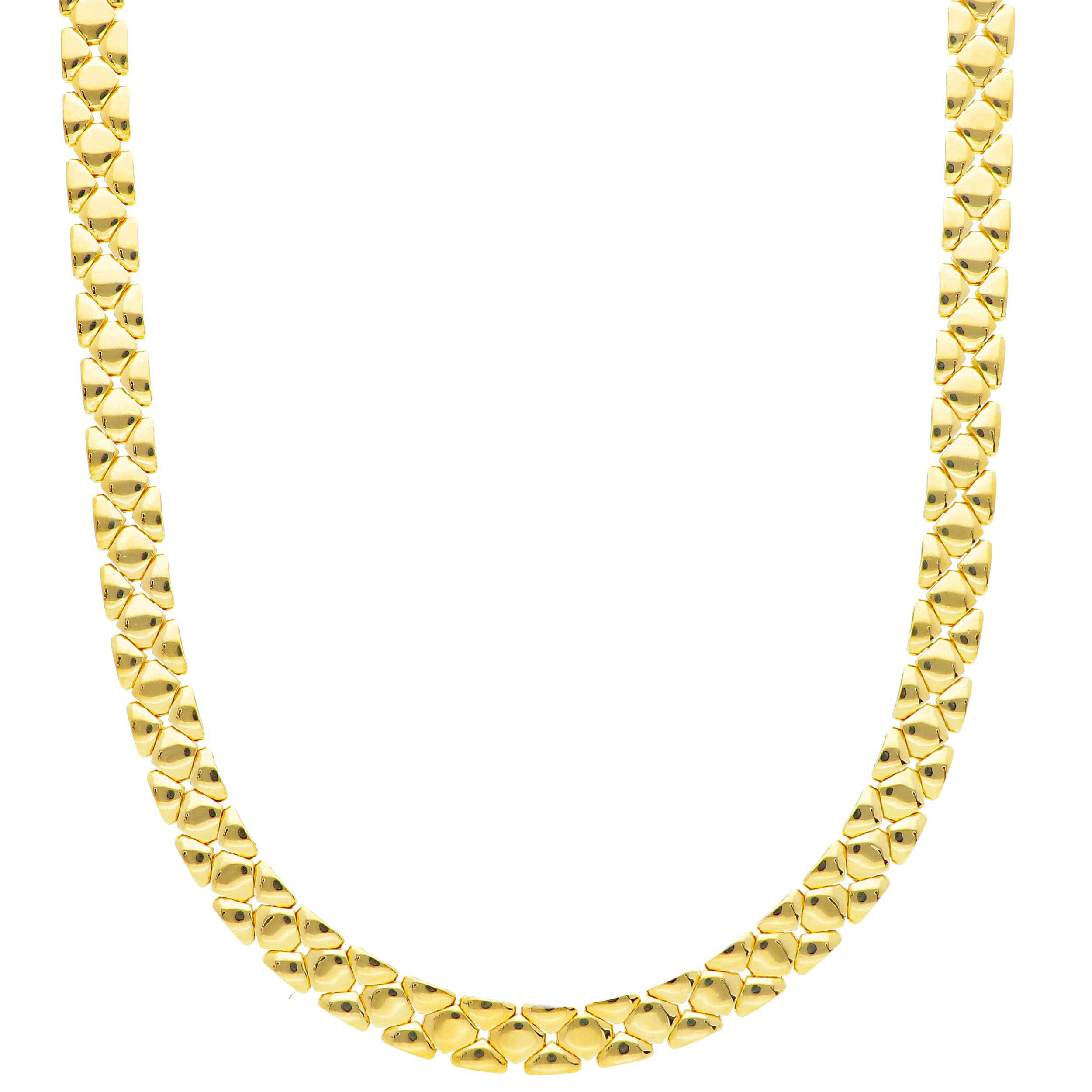 Oro 18 kt - GIROCOLLO OG PANTHER DOUBLE FACE LUCIDO/SATIN - ORO GIALLO - 40+5 cm