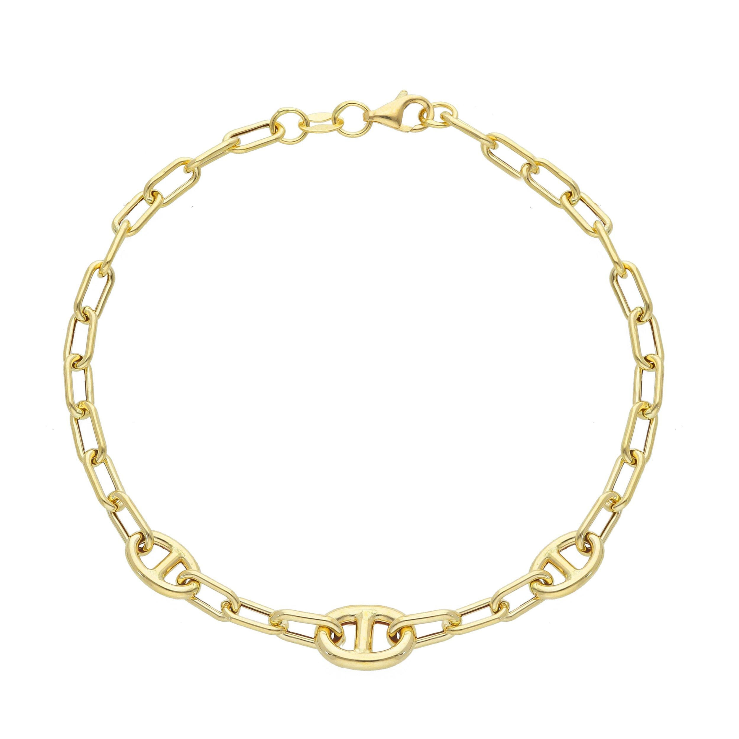 Oro 18 kt - BRACCIALE MAGLIA FANT. OG CM 19 - ORO GIALLO - 19cm