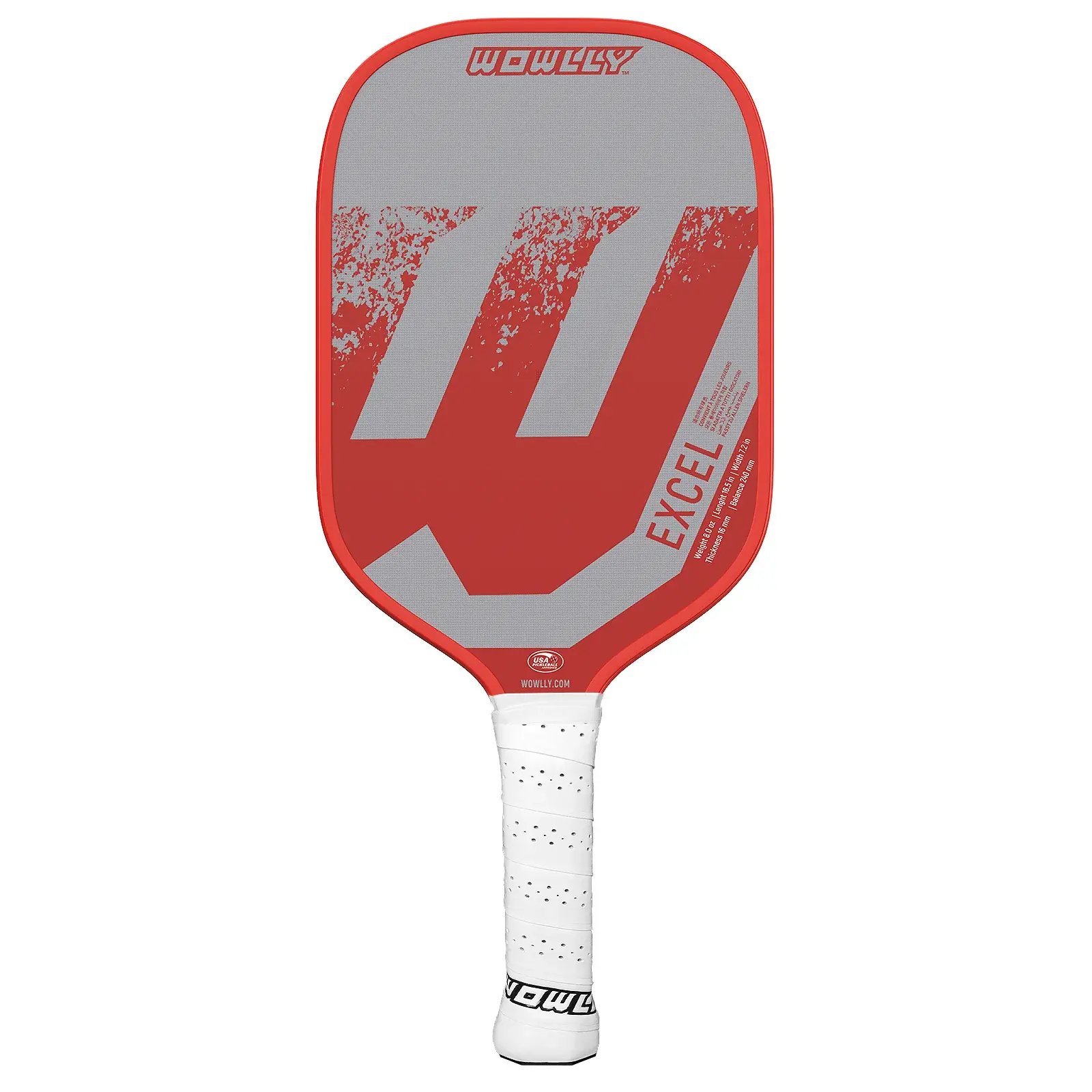WOWLLY EXCEL SERIES PICKLEBALL PADDLE (Grey & Red)