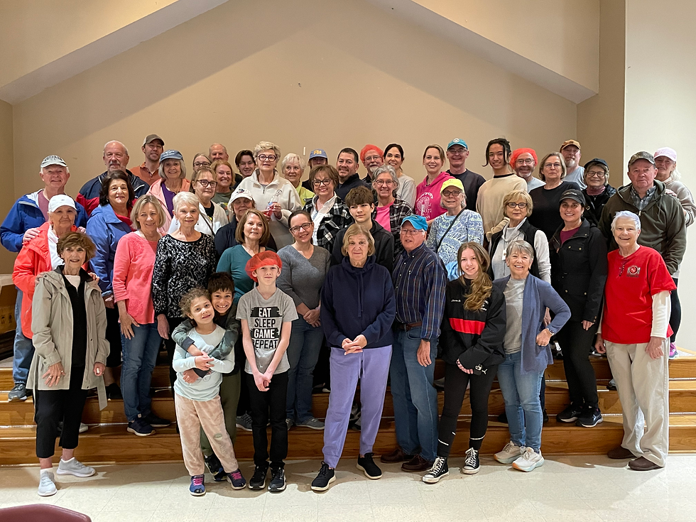 Group photo of St. Paul’s Episcopal Church members gathered inside the sanctuary.