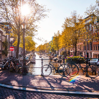 amsterdam canal sunset