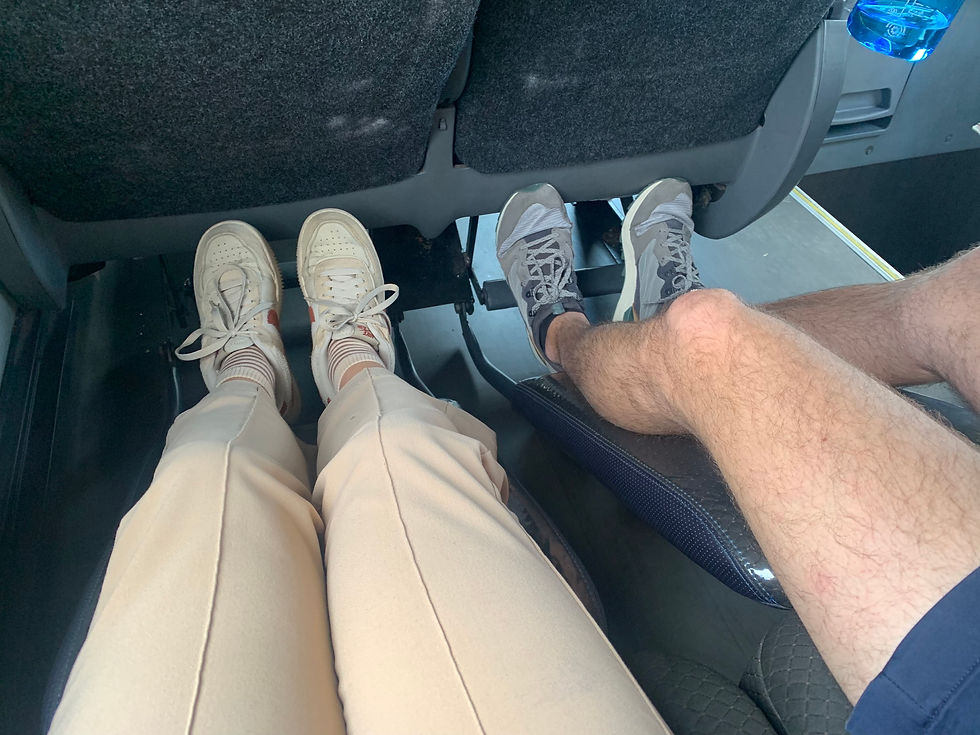 So much leg room! Ok, maybe not enough for Reid…