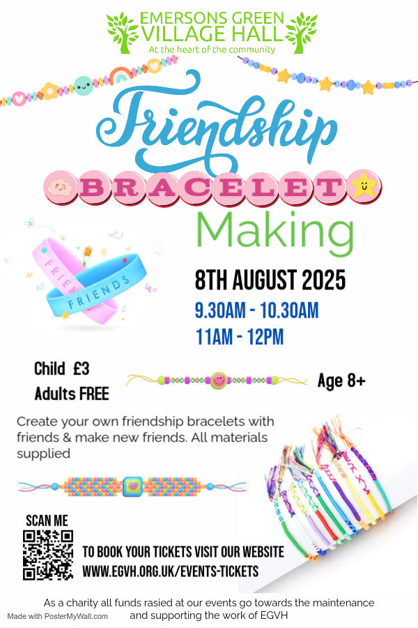 Friendship Bracelet Making 9.30am - 10.30am