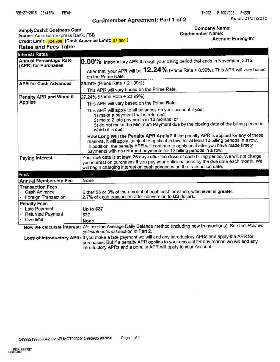 $24,900 U.S. BANK APPROVAL
